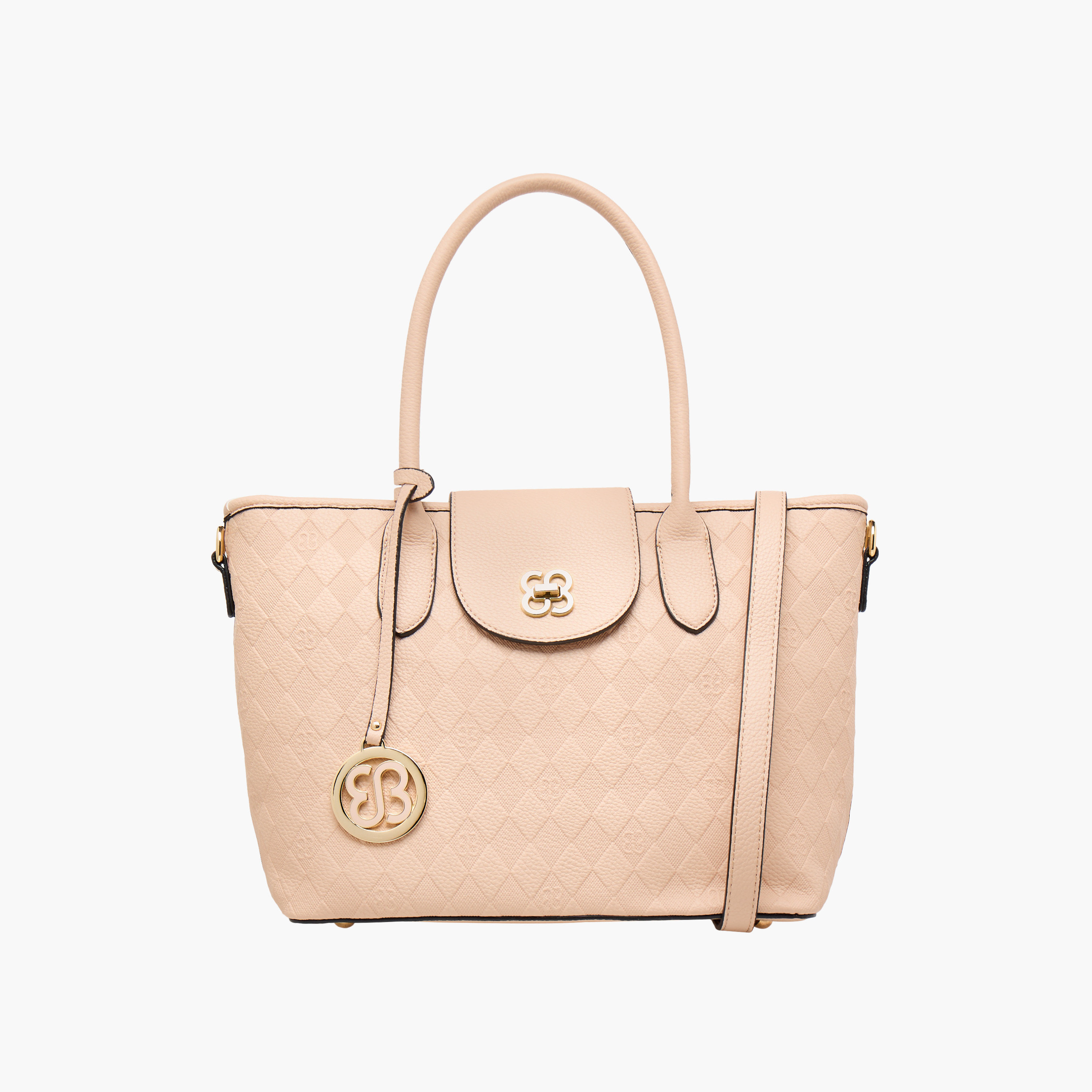 Bessie London Textured Tote Bag with Detachable Strap-women-bagsandwallets-handbags-image-1