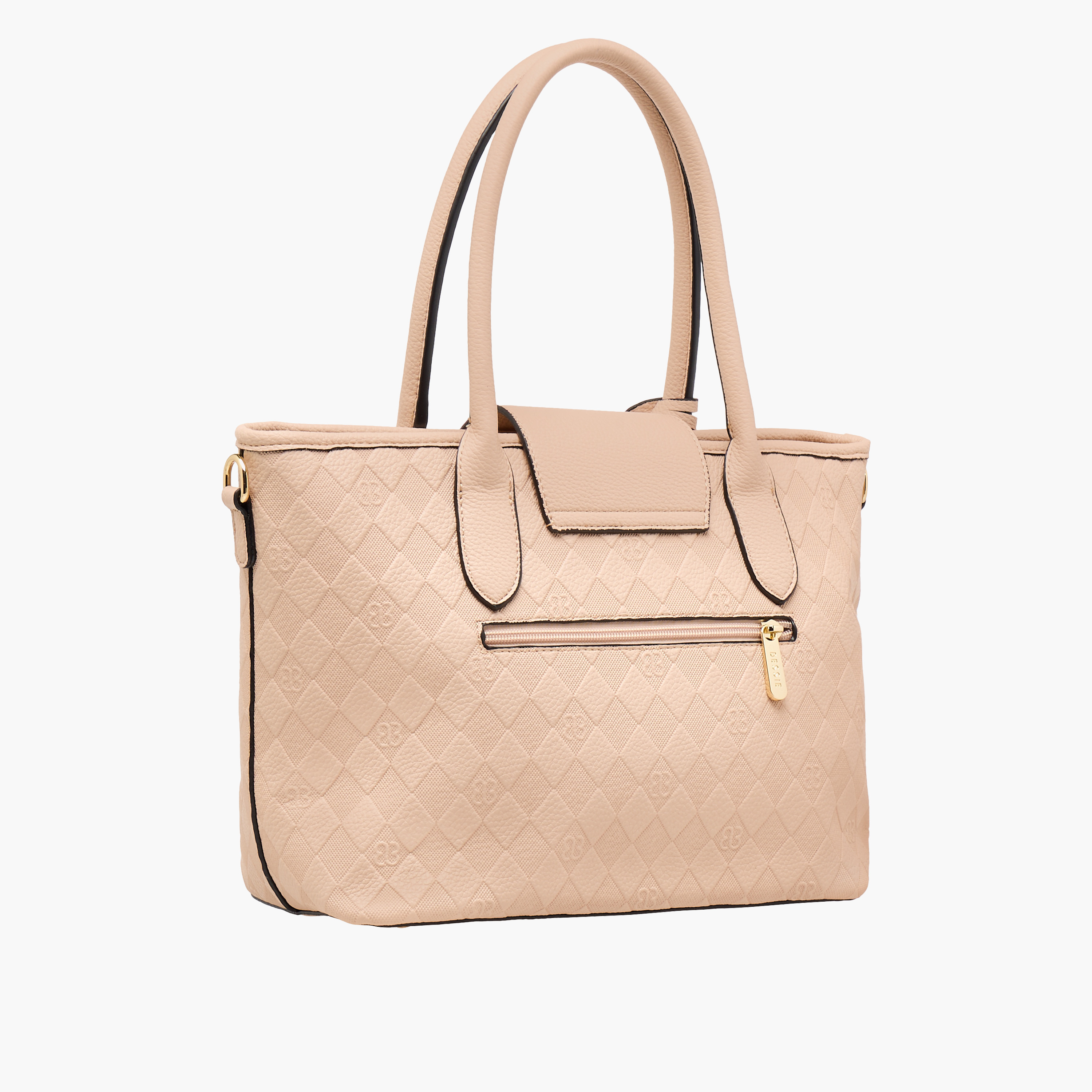 Bessie London Textured Tote Bag with Detachable Strap-women-bagsandwallets-handbags-image-4