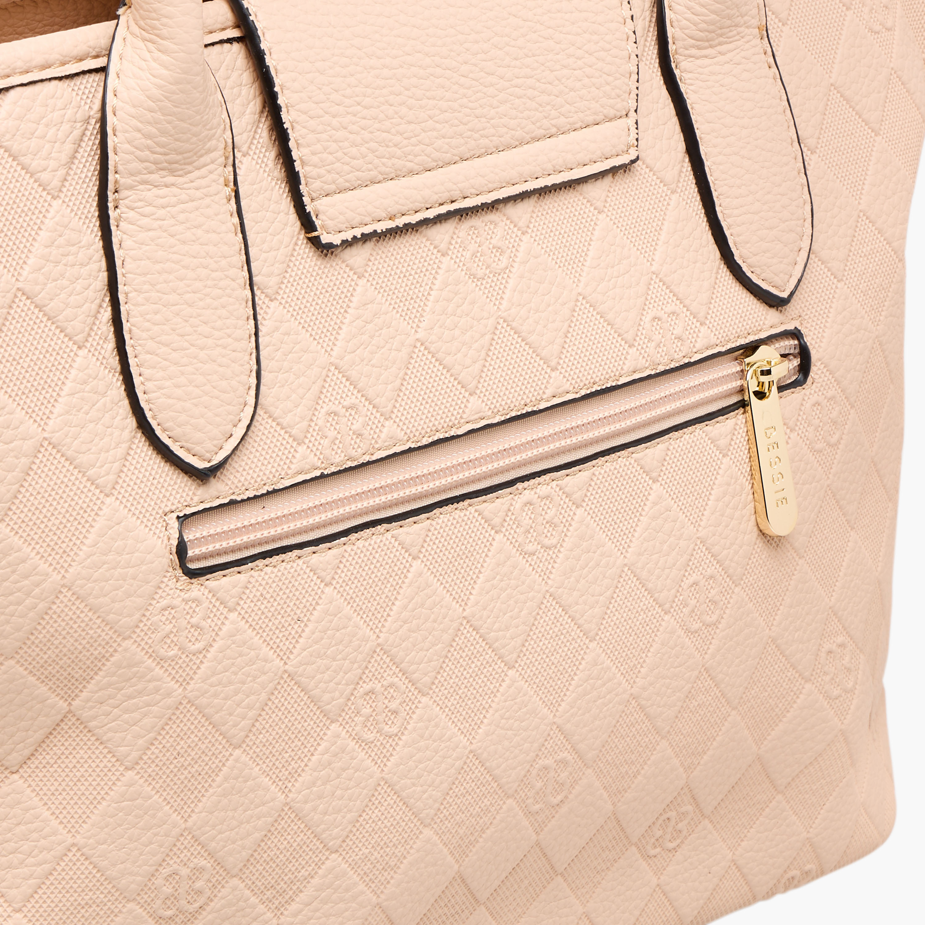 Bessie London Textured Tote Bag with Detachable Strap-women-bagsandwallets-handbags-image-6