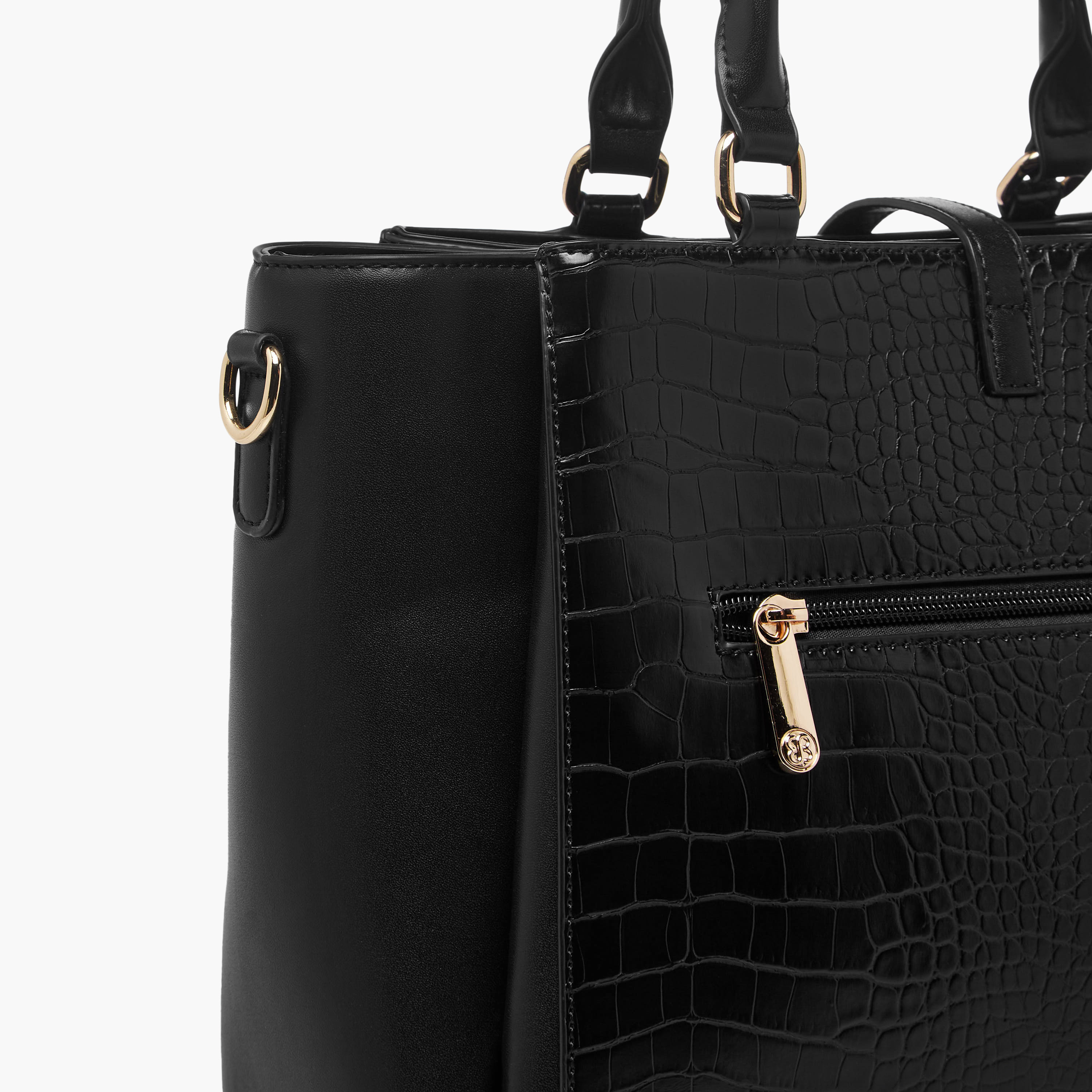 Bessie London Textured Tote Bag with Twist Lock Closure-women-bagsandwallets-handbags-image-6
