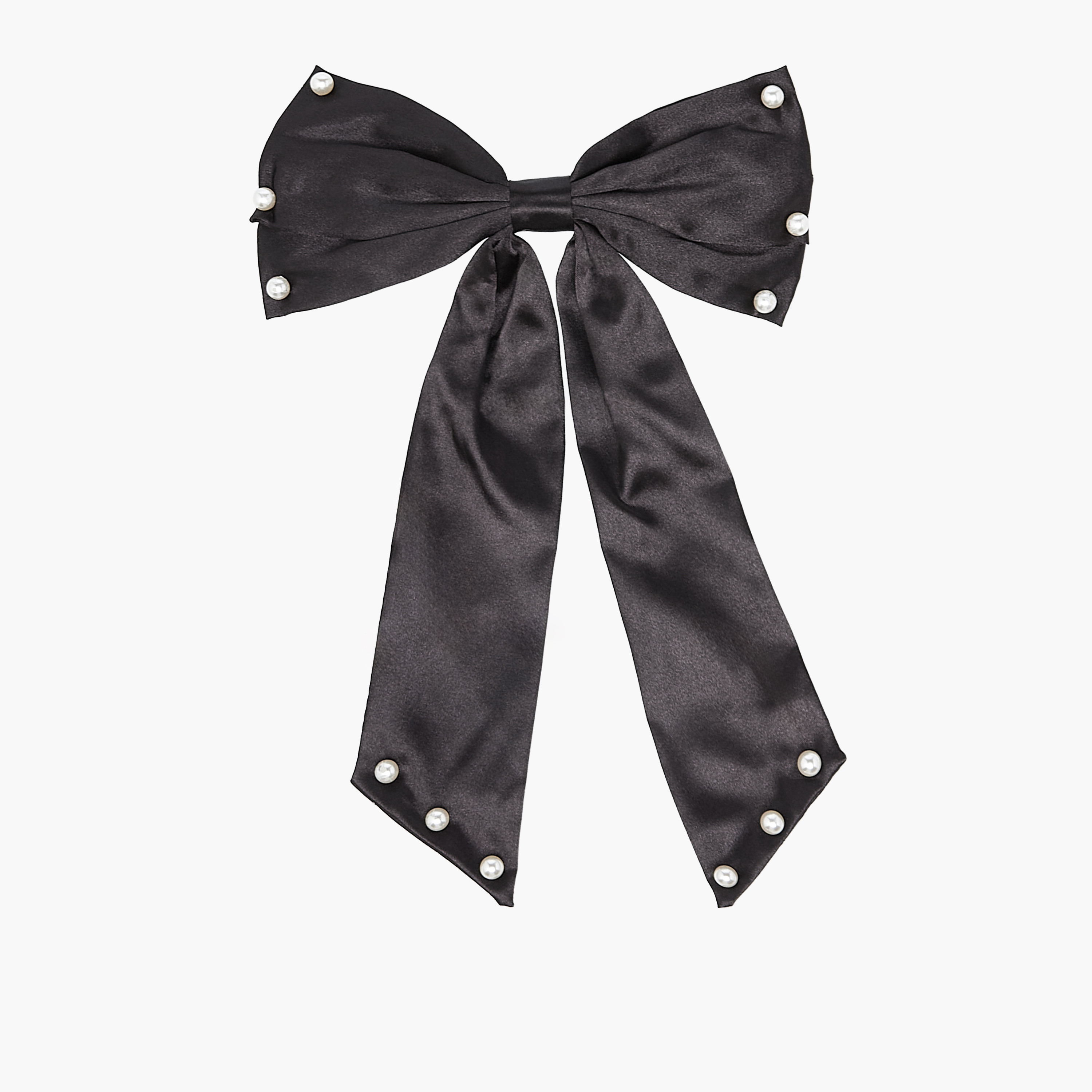 Bow Hair Clip with Pearl Embellishments-women-hairaccessories-clips-image-1