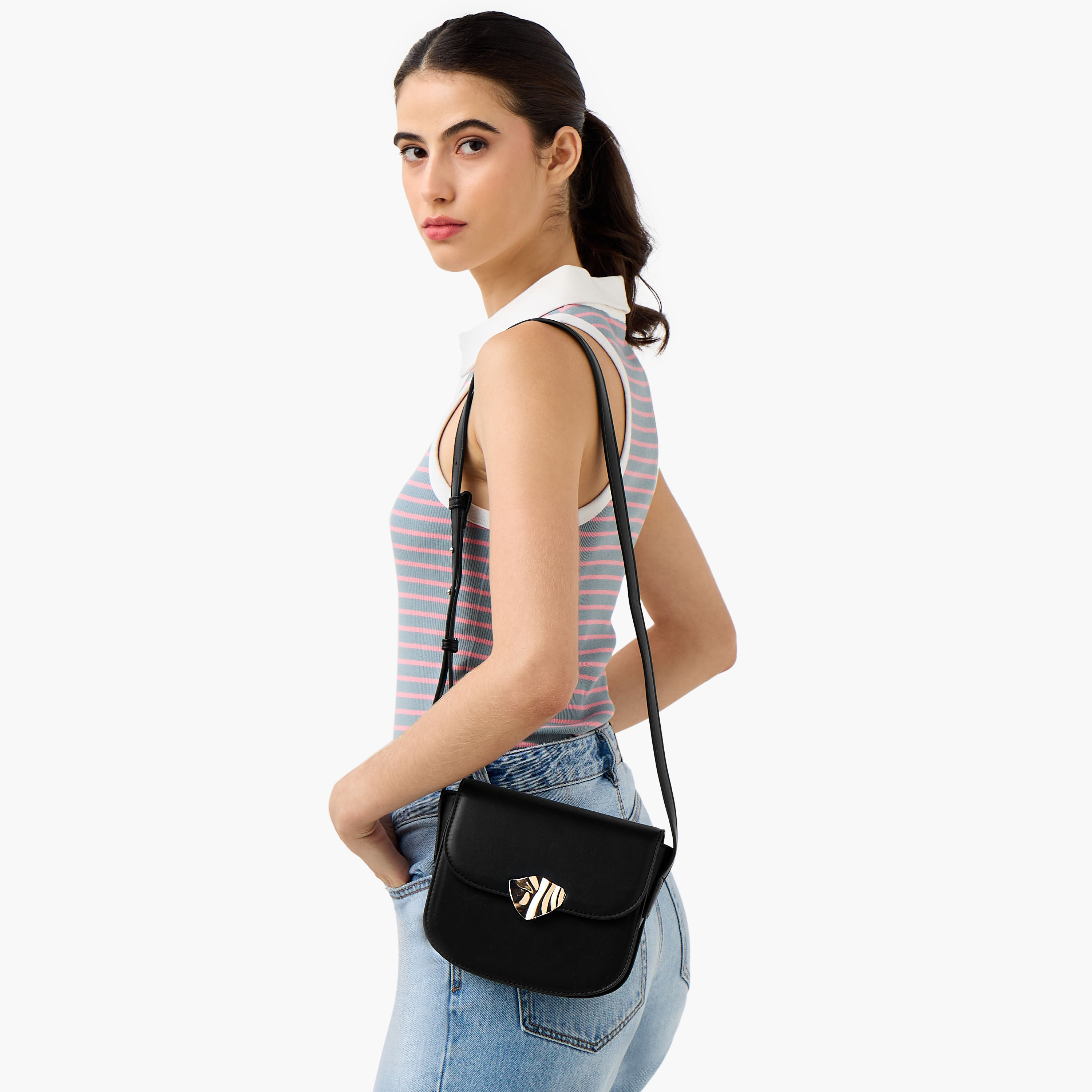 Adore Monotone Crossbody Bag with Adjustable Strap-women-bagsandwallets-handbags-image-2
