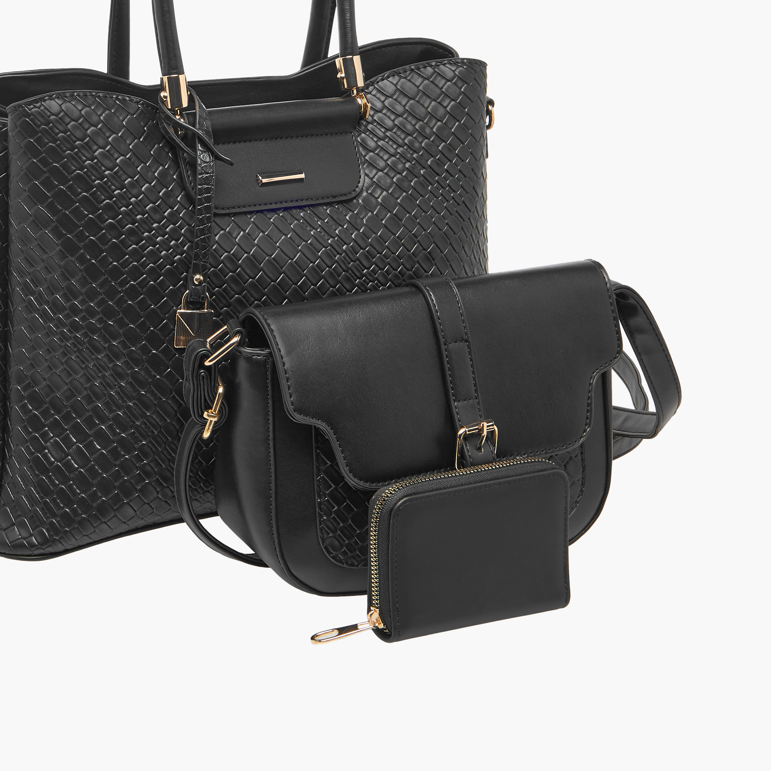 طقم شنطة توتي مضفّرة مع شنطة كروس بودي ومحفظة من ساشا-women-bagsandwallets-handbags-image-9