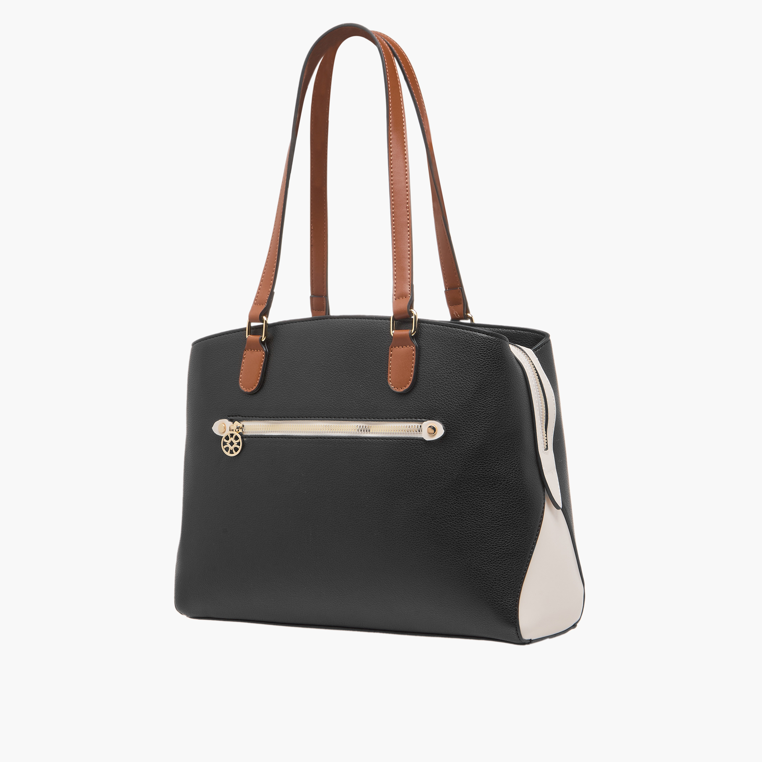 Sasha Kodes Textured Tote Bag with Top Handles-women-bagsandwallets-handbags-image-3