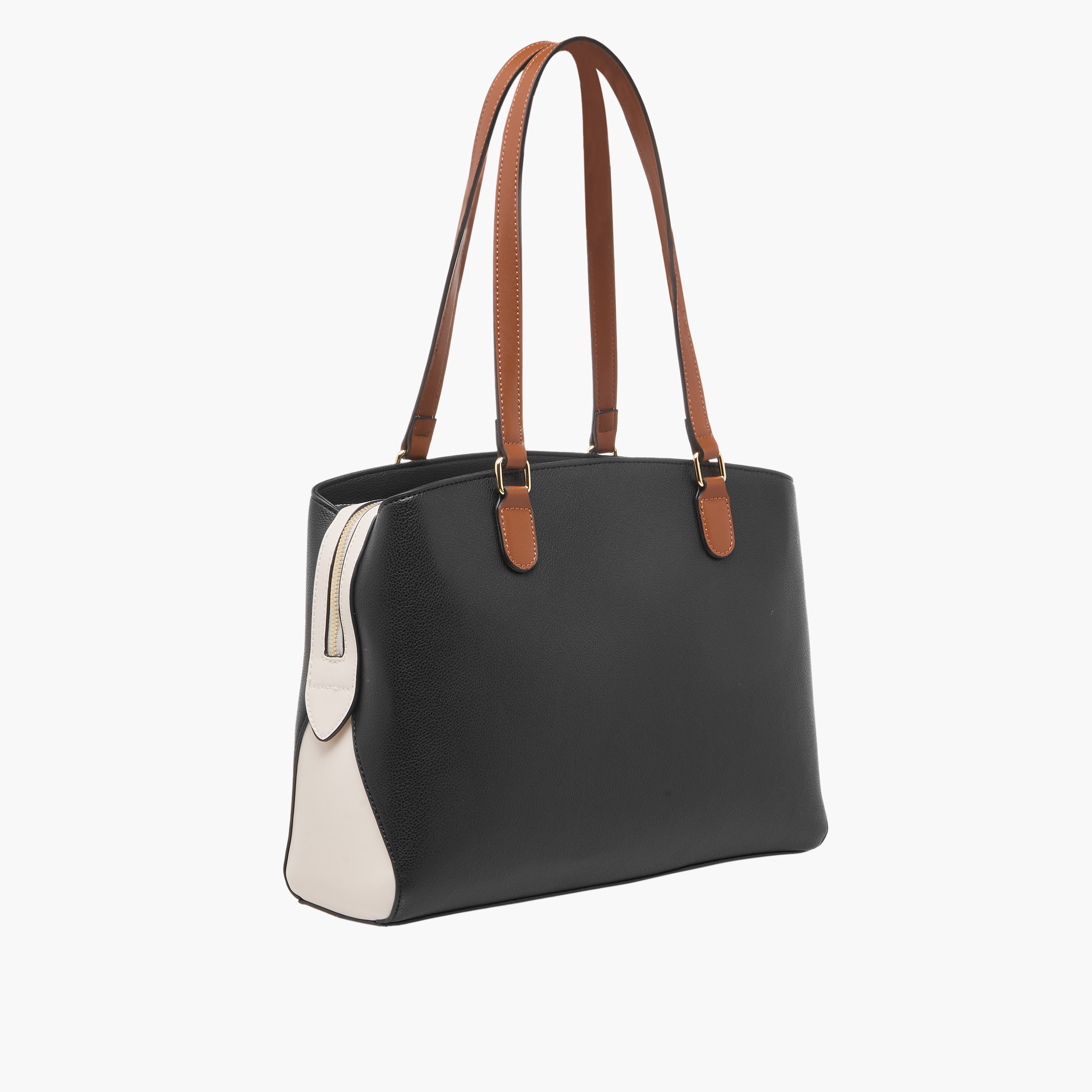 Sasha Kodes Textured Tote Bag with Top Handles-women-bagsandwallets-handbags-image-4