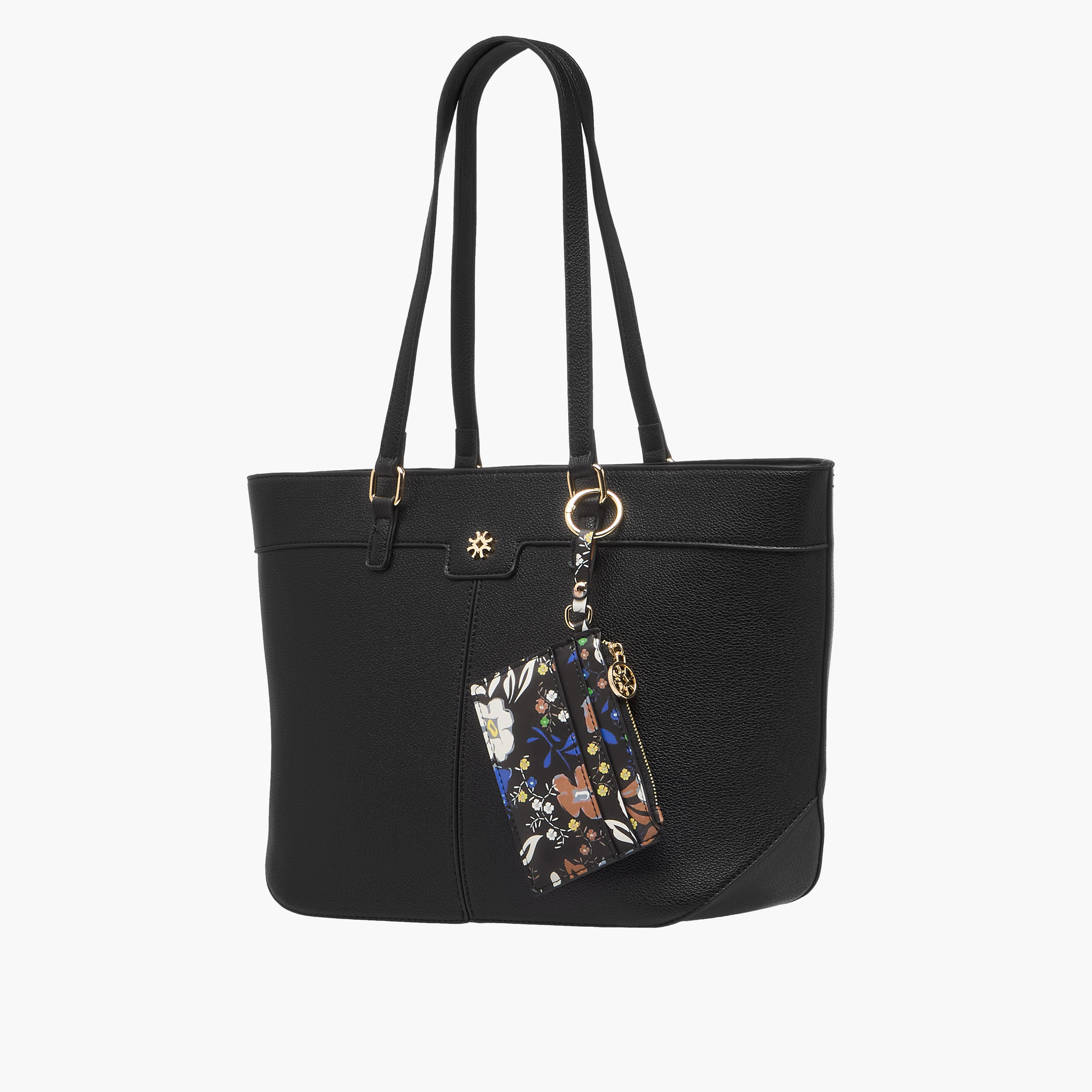 Sasha Kodes Textured Tote Bag with Detachable Card Holder-women-bagsandwallets-handbags-image-3