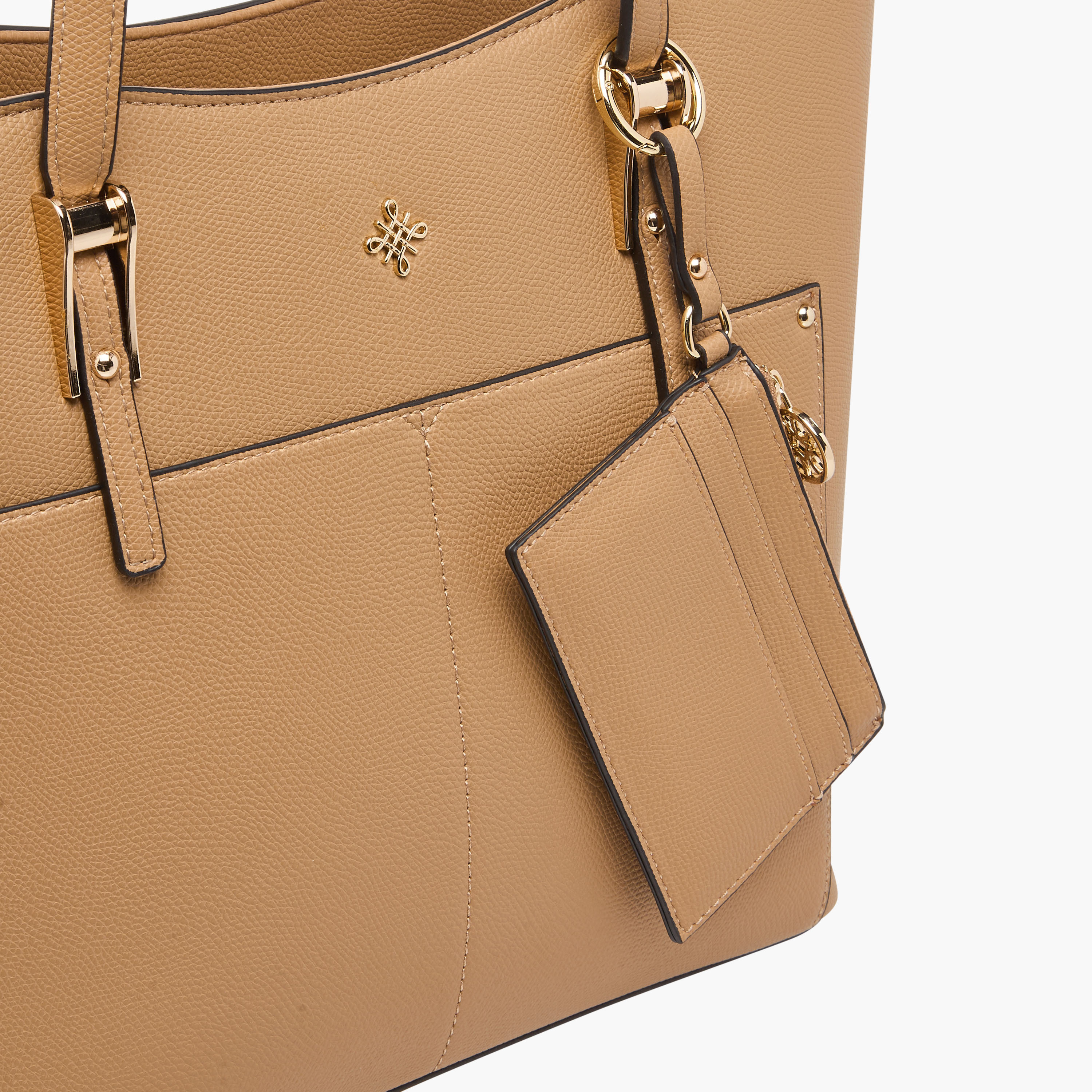 Sasha Kodes Textured Tote Bag with Detachable Card Holder-women-bagsandwallets-handbags-image-5