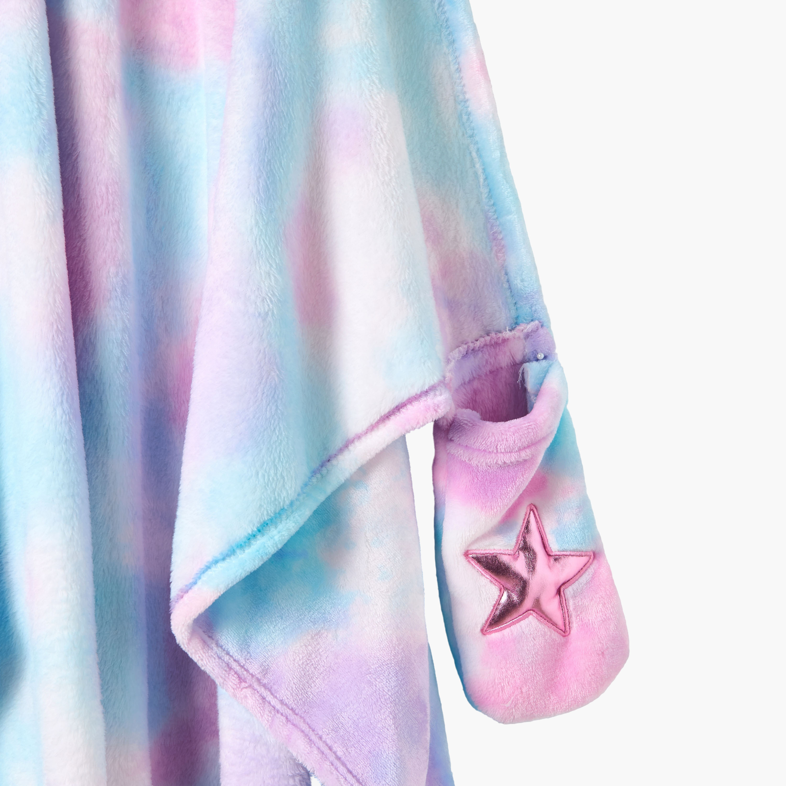 Bin Caticorn Applique Hooded Blanket with Hand Pockets - 102x127 cms-girls-clothing-nightwear-image-6