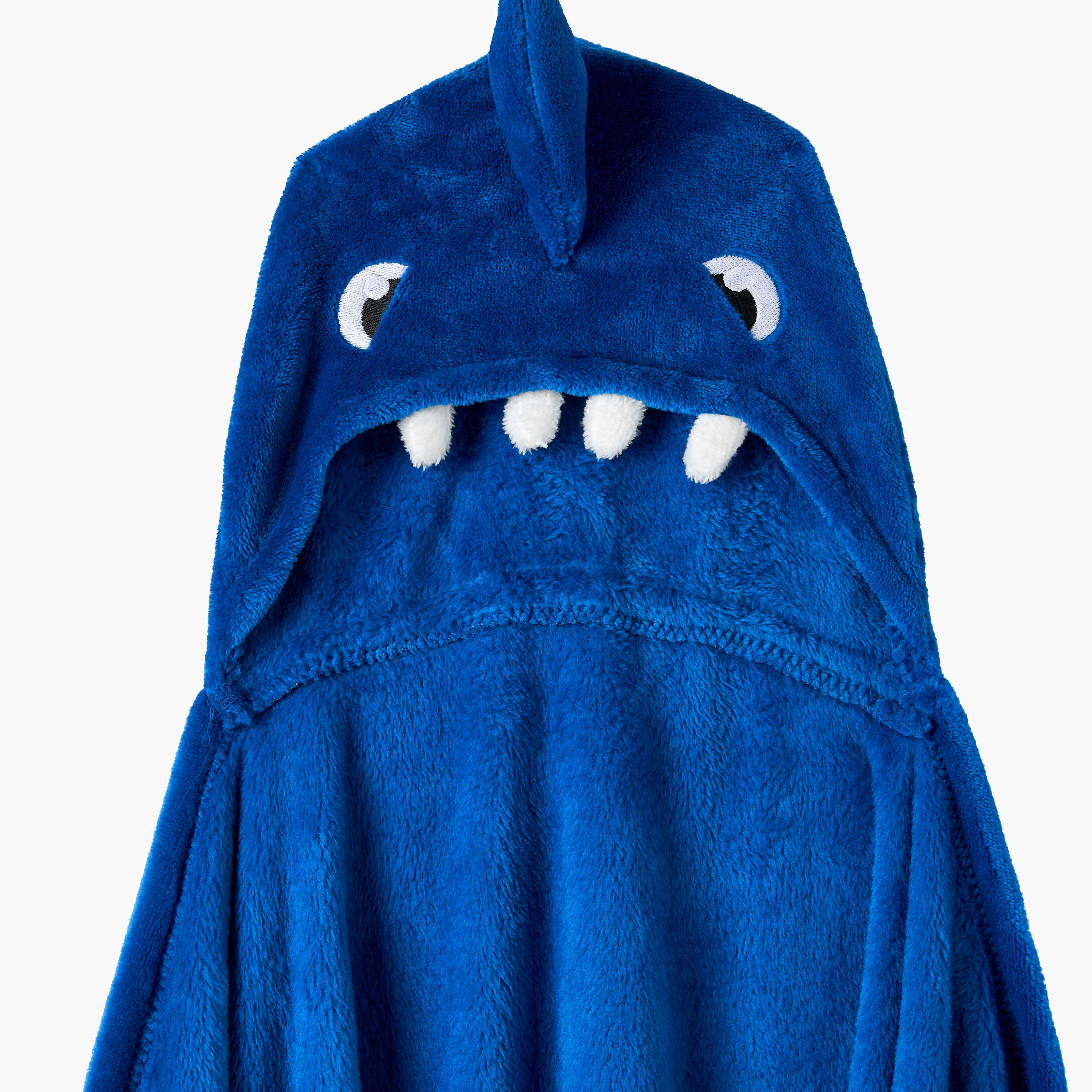 Bin Shark Applique Hooded Blanket with Hand Pockets - 102x127 cms-girls-clothing-nightwear-image-5