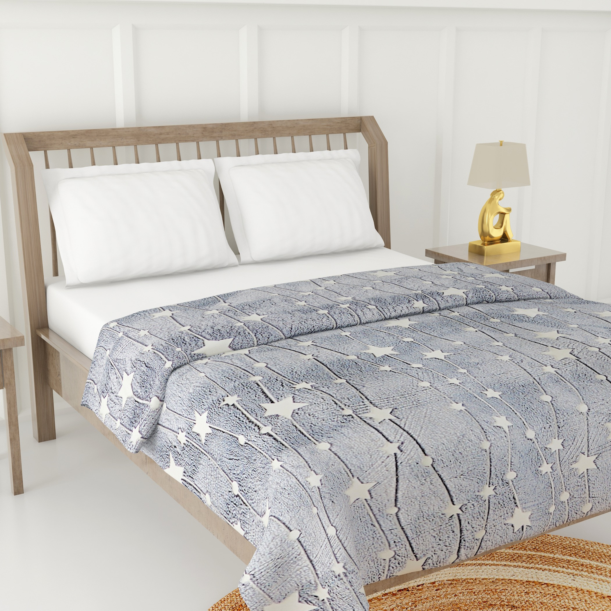 Star Print Glow-in-the-Dark Single Blanket - 127x152 cms-household-bedding-blankets-image-3