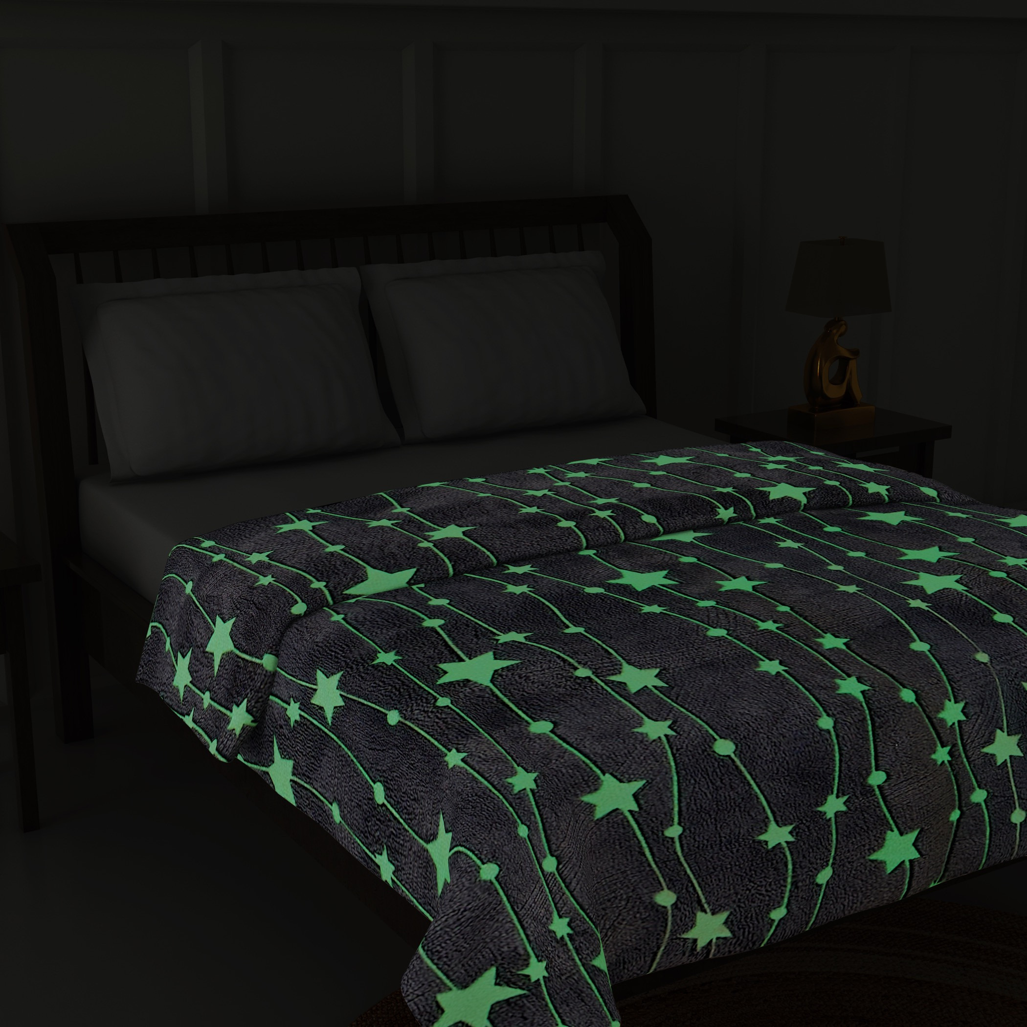 Star Print Glow-in-the-Dark Single Blanket - 127x152 cms-household-bedding-blankets-image-6