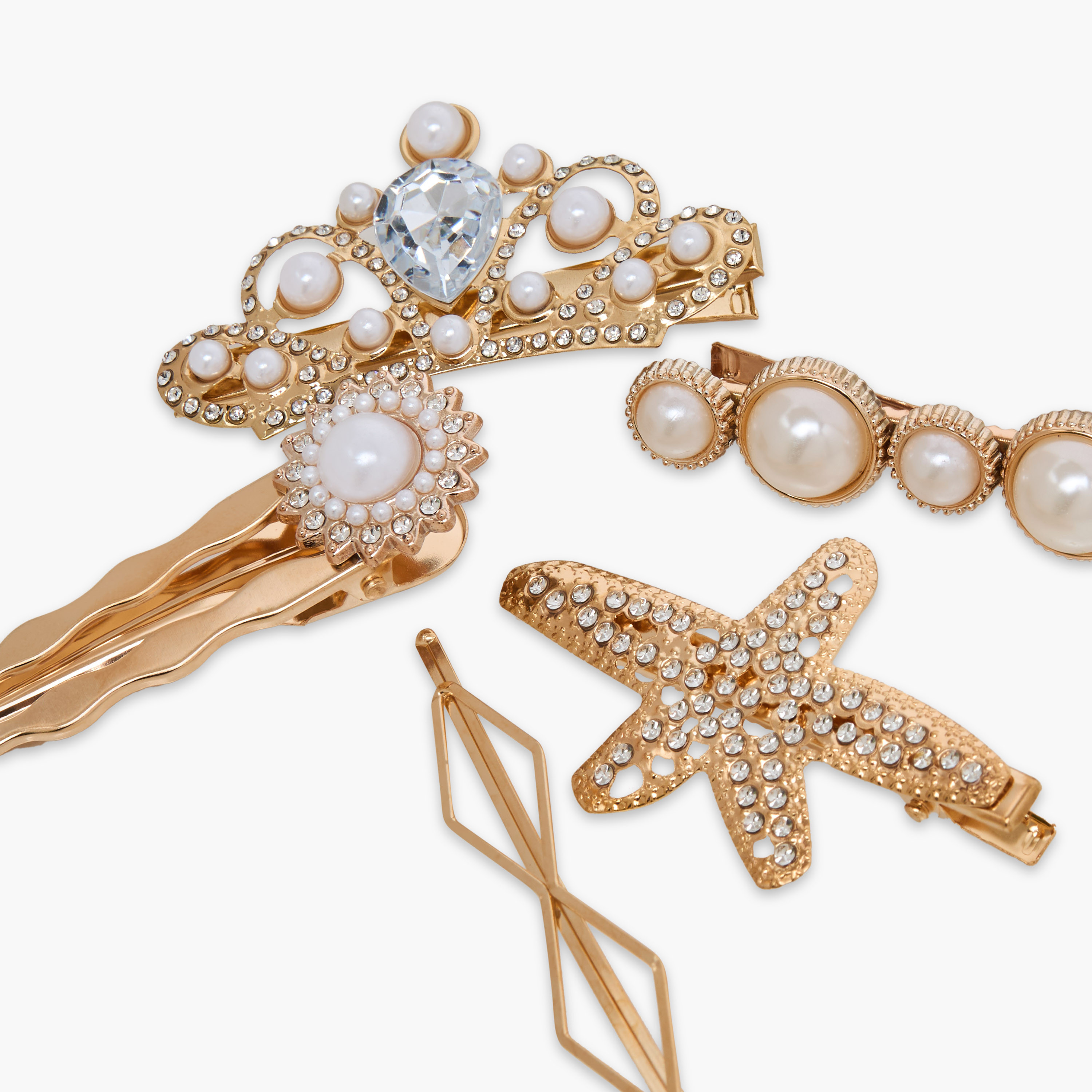 مشابك شعر بزينة لؤلؤ - عبوة 5 قطع-women-hairaccessories-clips-image-5