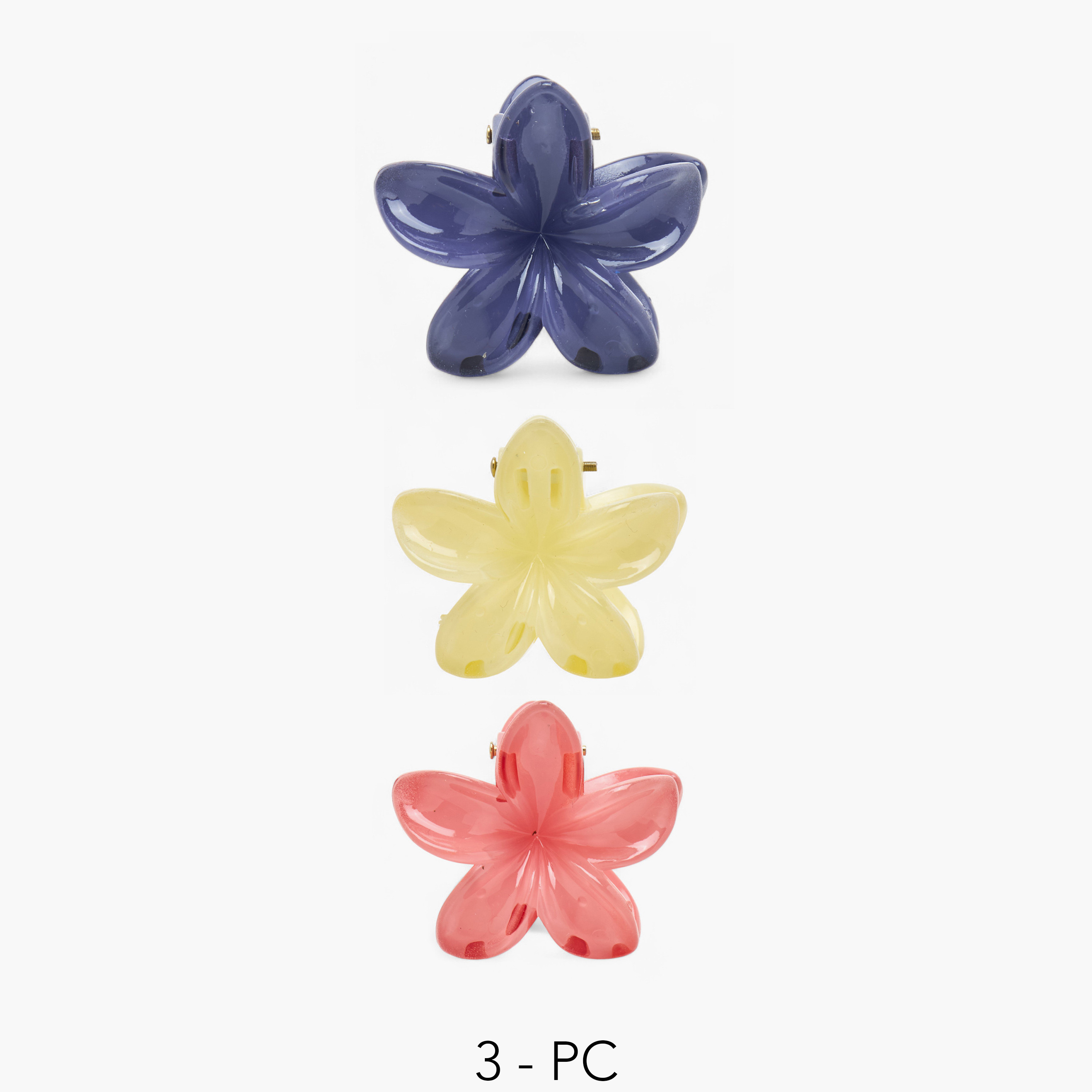 Pack of 3 Floral Shape Hair Clamps-women-hairaccessories-clamps-image-1