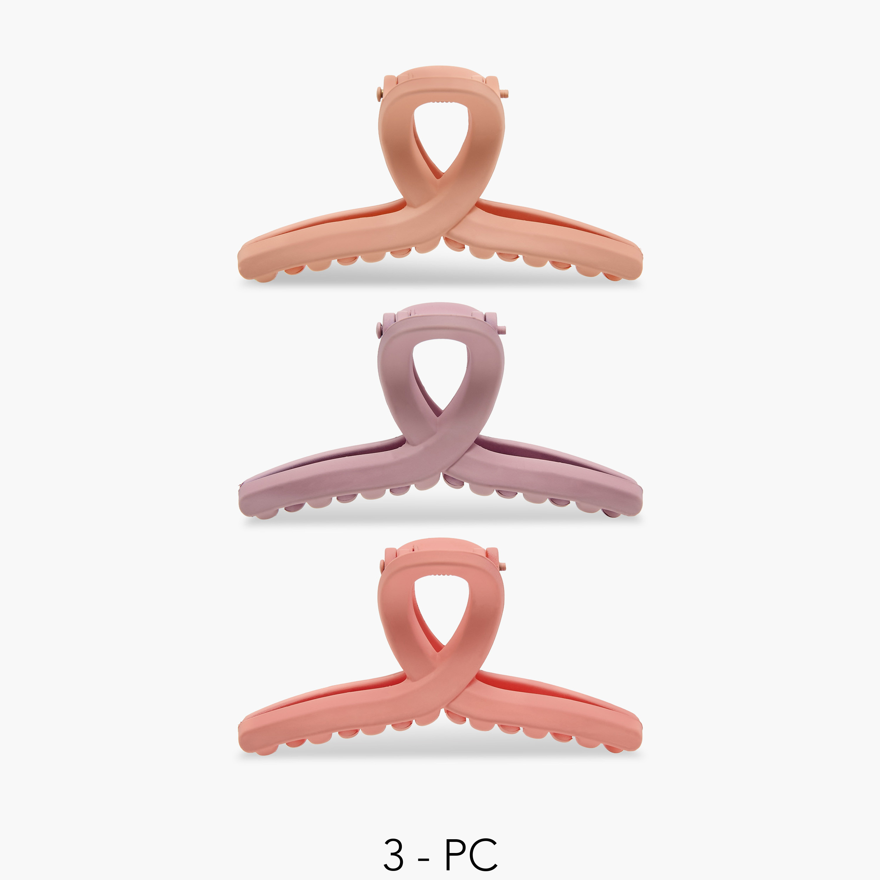 مشابك شعر بتصميم ملتوي - عبوة 3 قطع-women-hairaccessories-clamps-image-1