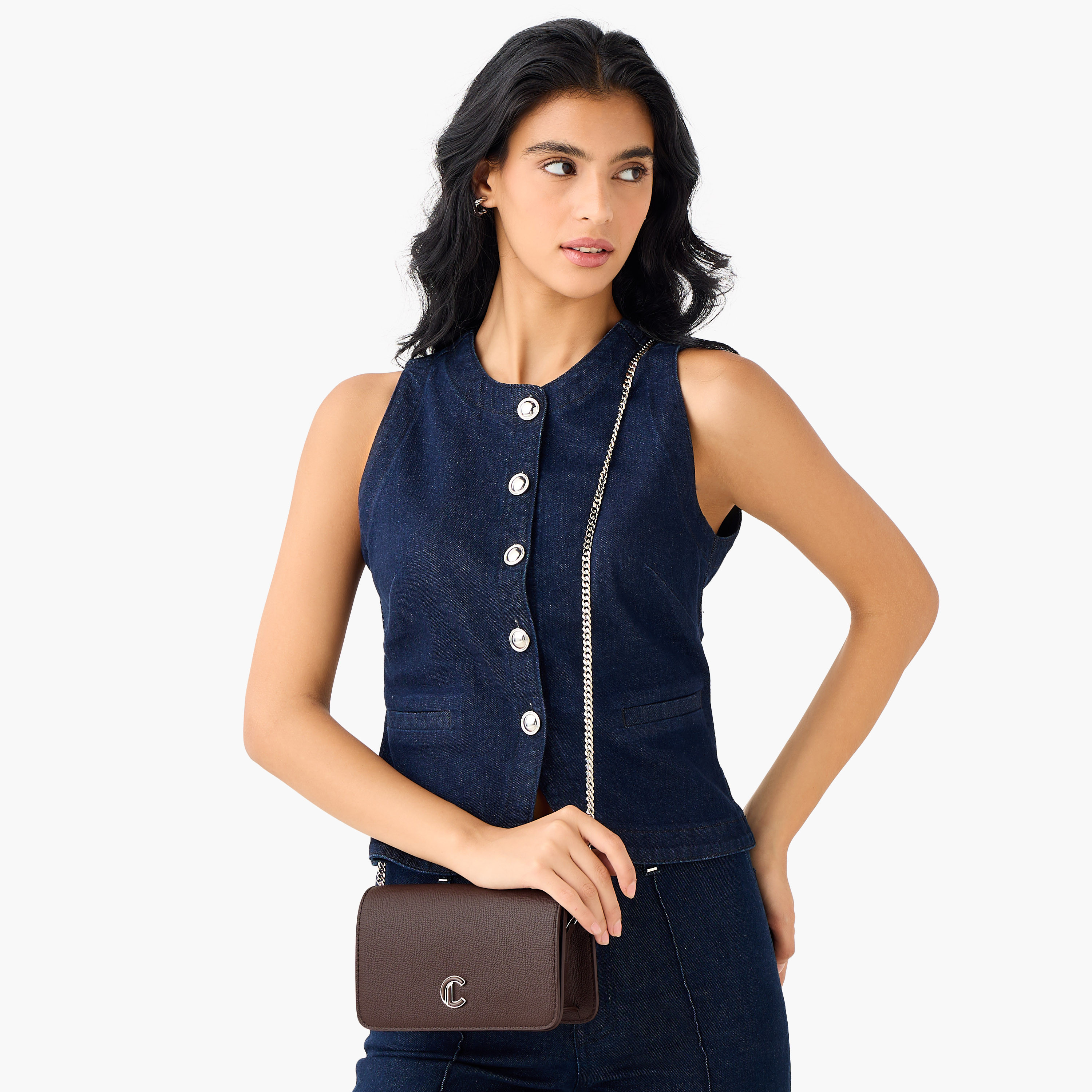 شنطة كروس بودي سادة بحزام سلسلة قابل للفصل من لو كونفورت-women-bagsandwallets-handbags-image-2