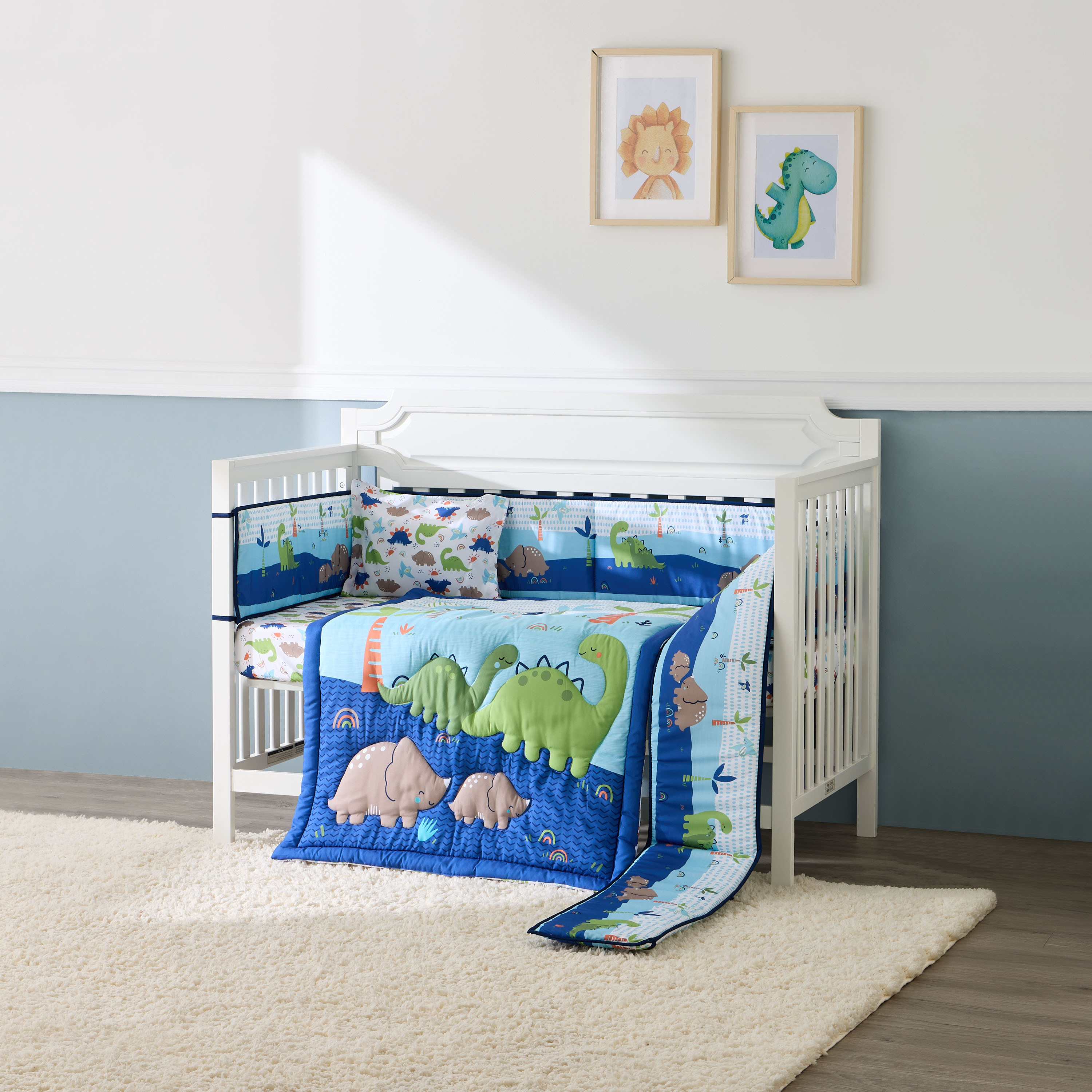Juniors Baby Bedding Set with Dinosaur Print, 84x107 cm-baby-nursery-babybedding-image-1