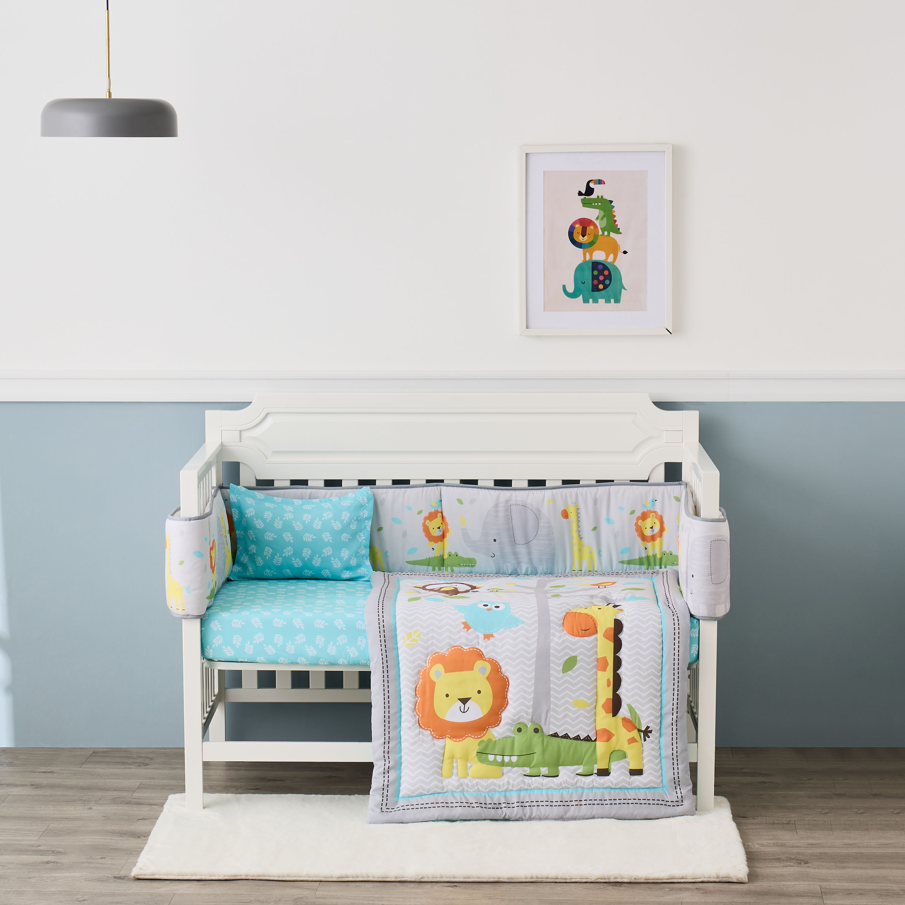طقم مفارش سرير رضّع بطبعات سفاري من جونيورز - 107×84 سم-baby-nursery-babybedding-image-5