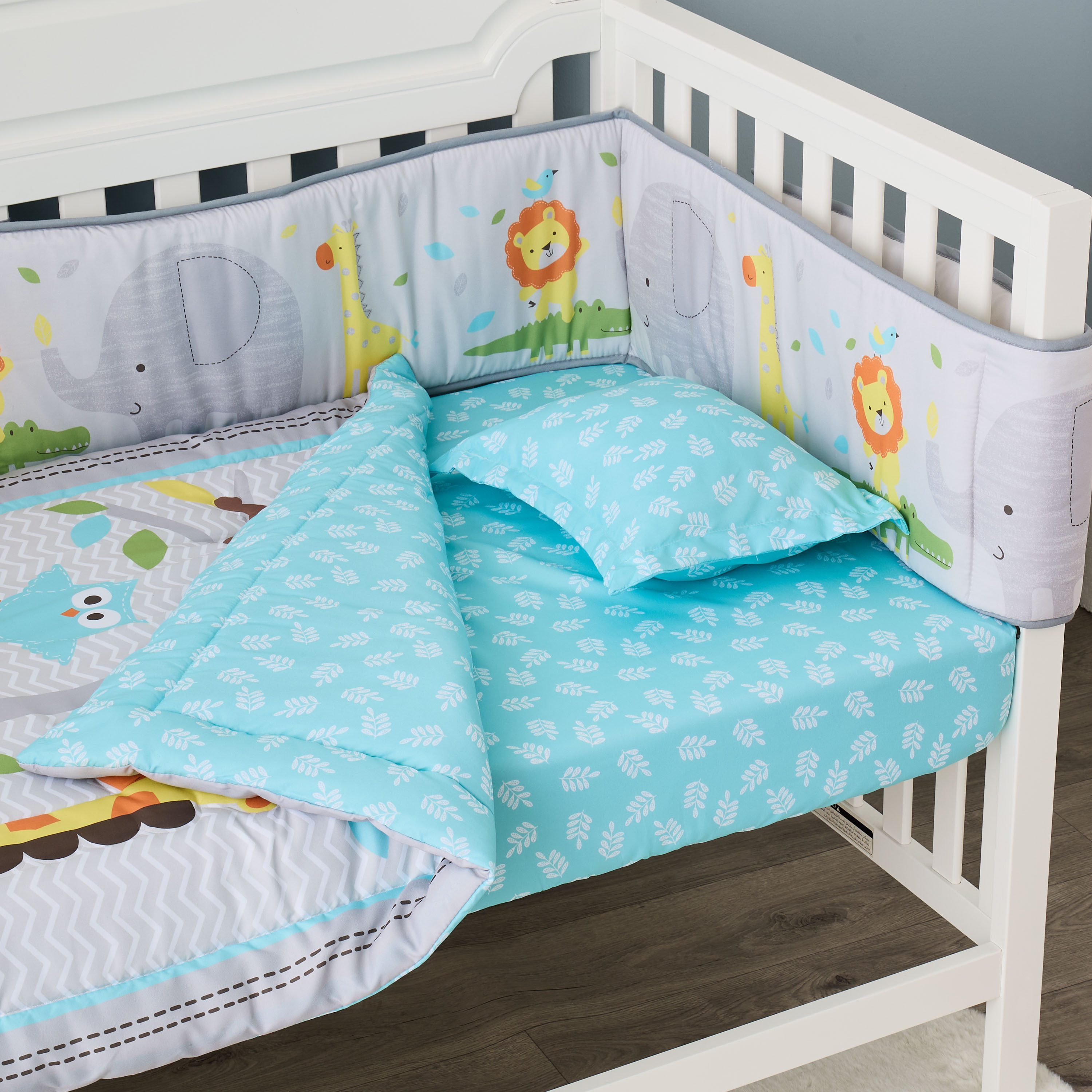 طقم مفارش سرير رضّع بطبعات سفاري من جونيورز - 107×84 سم-baby-nursery-babybedding-image-6
