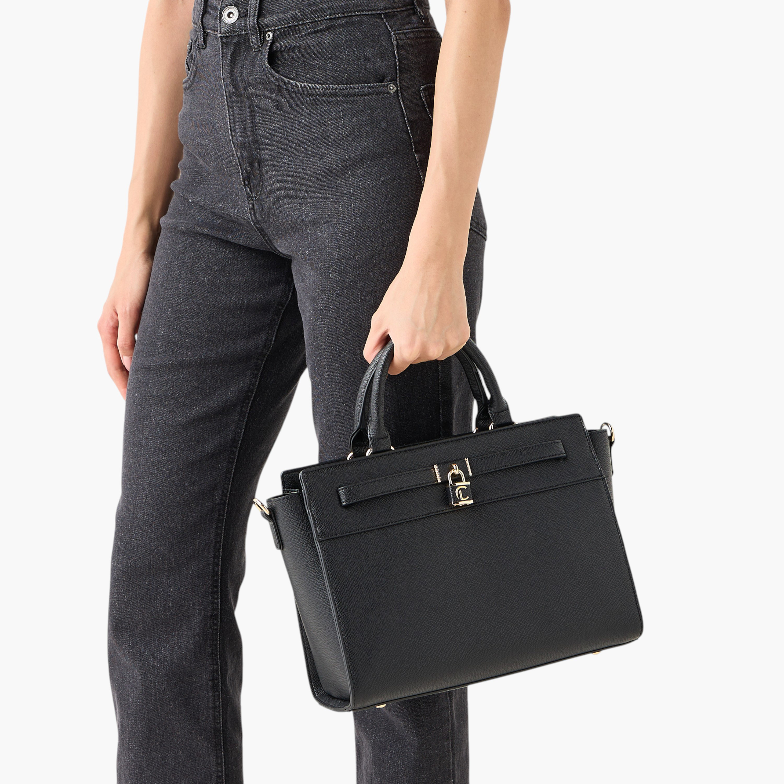 Le Confort Solid Tote Bag with Zip Closure-women-bagsandwallets-handbags-image-2