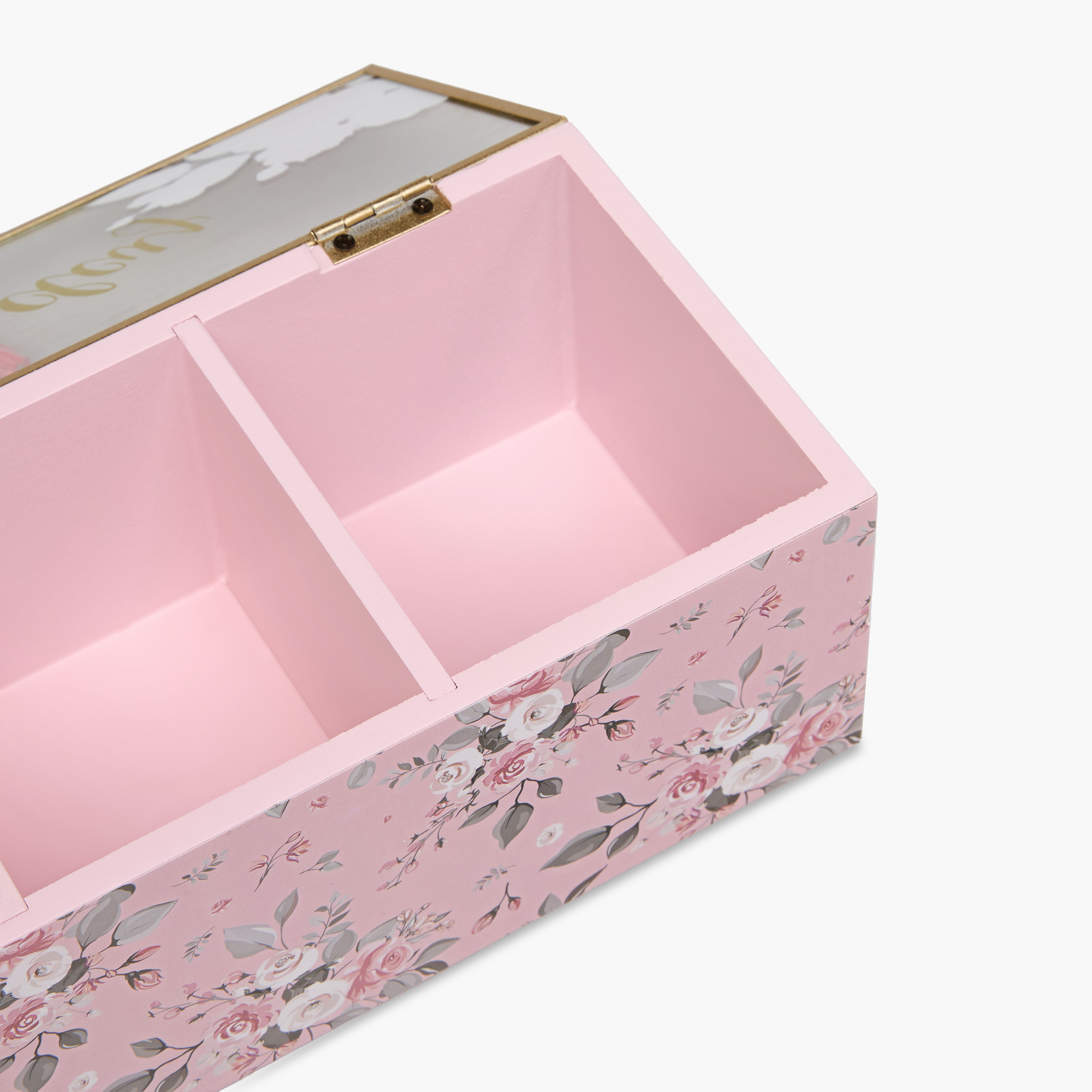 3-Compartment Jewellery Organizer with Floral Print - 20x10x8 cms-women-watchesandjewellery-jewellery-storage-image-3