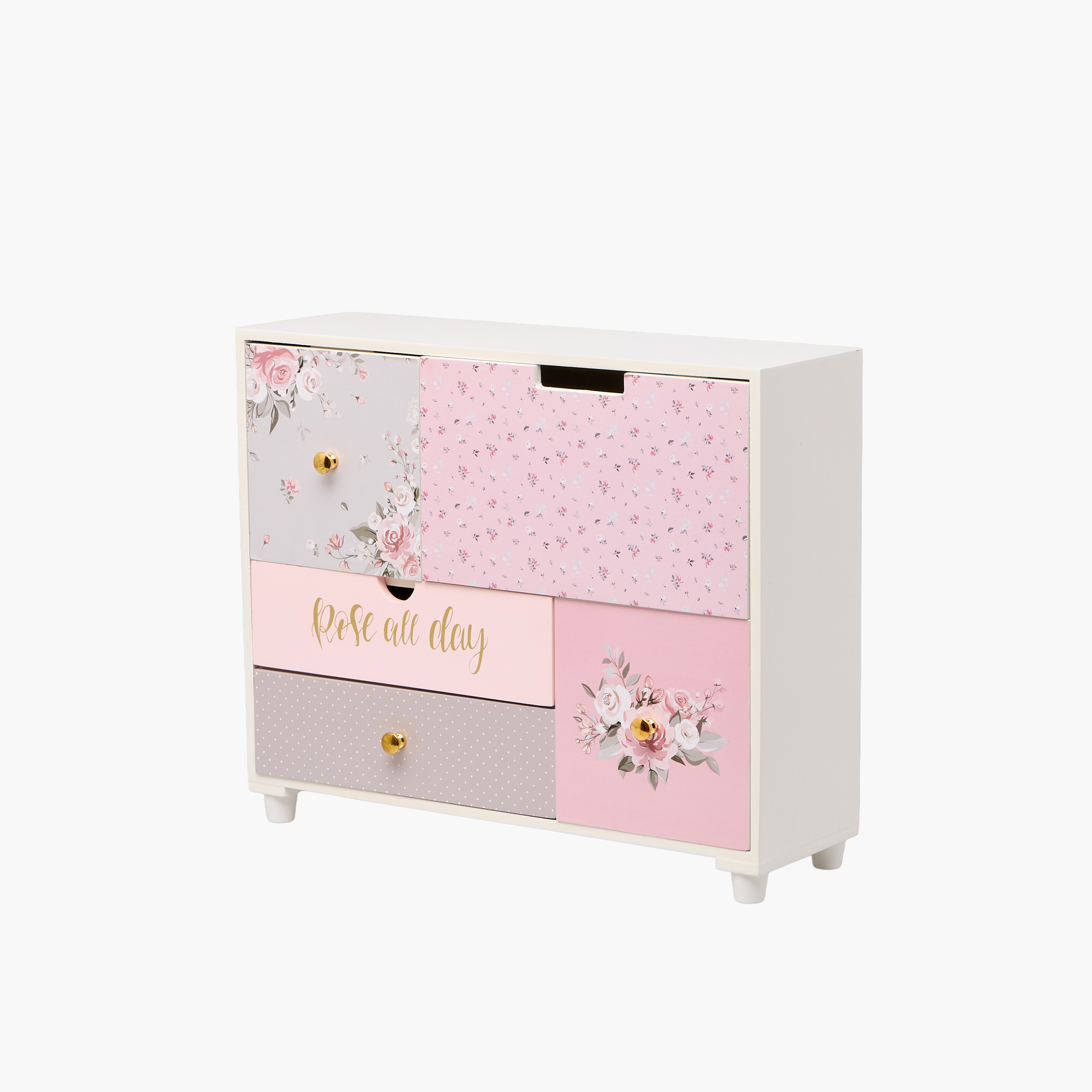 5-Compartment Jewellery Organizer Rose Print - 33x10x28 cm-women-watchesandjewellery-jewellery-storage-image-1