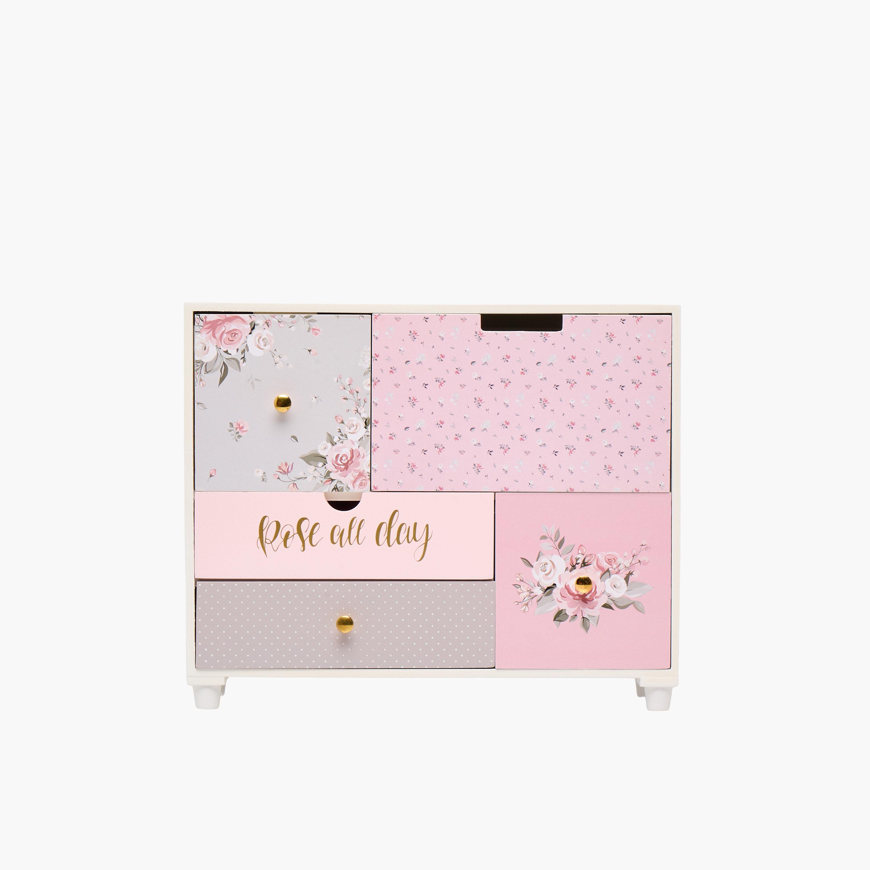 5-Compartment Jewellery Organizer Rose Print - 33x10x28 cm-women-watchesandjewellery-jewellery-storage-image-2