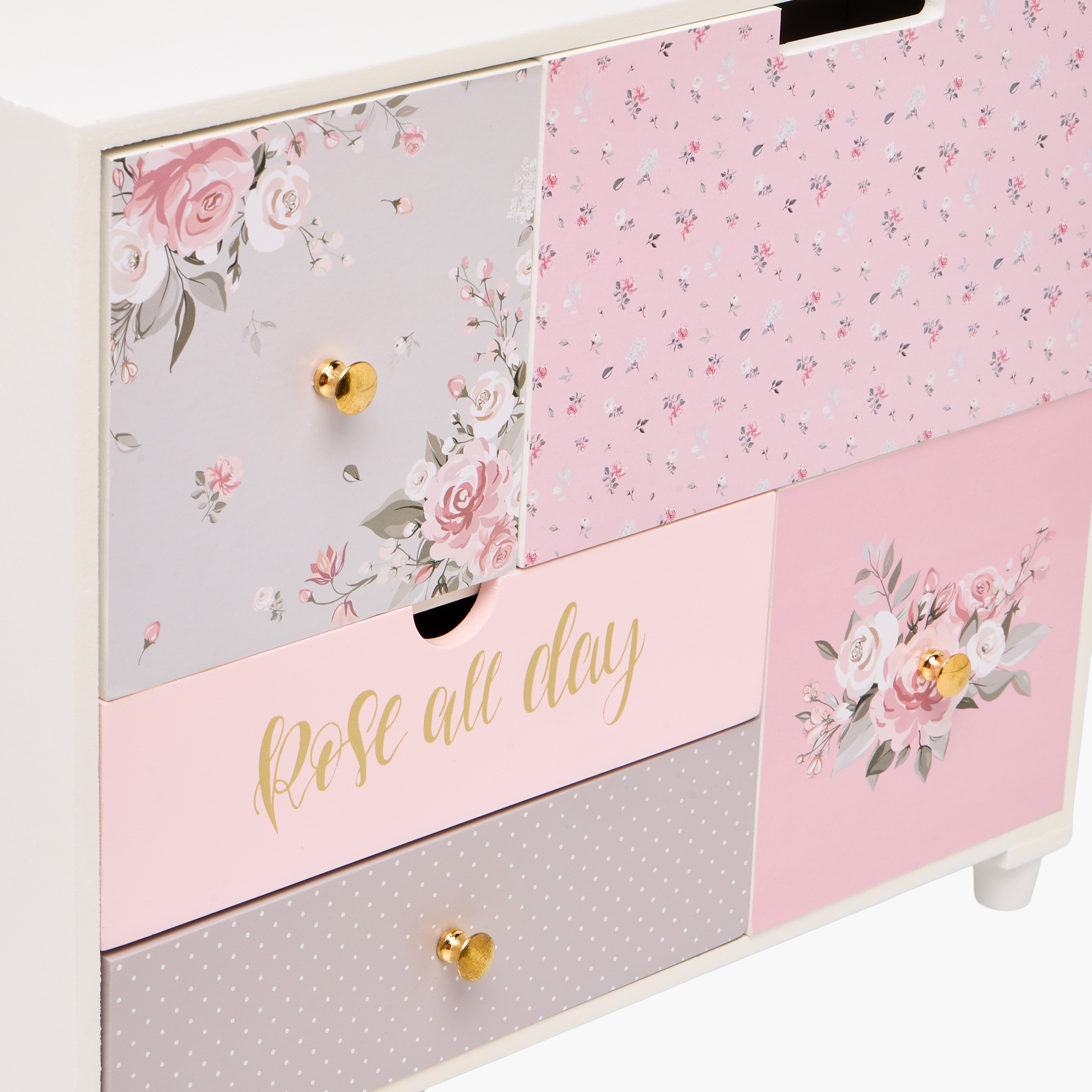 5-Compartment Jewellery Organizer Rose Print - 33x10x28 cm-women-watchesandjewellery-jewellery-storage-image-3