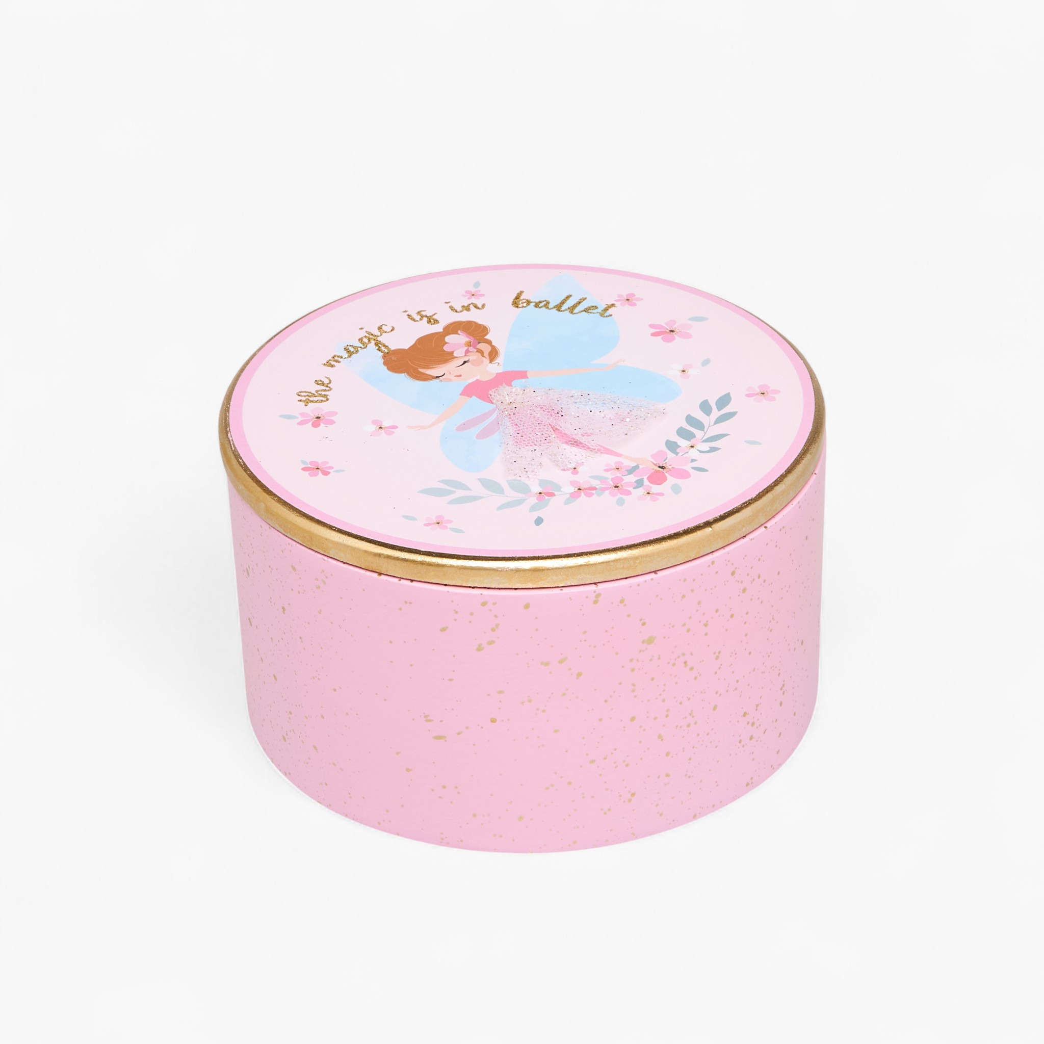 Dancing Fairy 3-Compartment Jewellery Organizer with Glitter Print and Mirror - 13x13x7 cms-women-watchesandjewellery-jewellery-storage-image-1