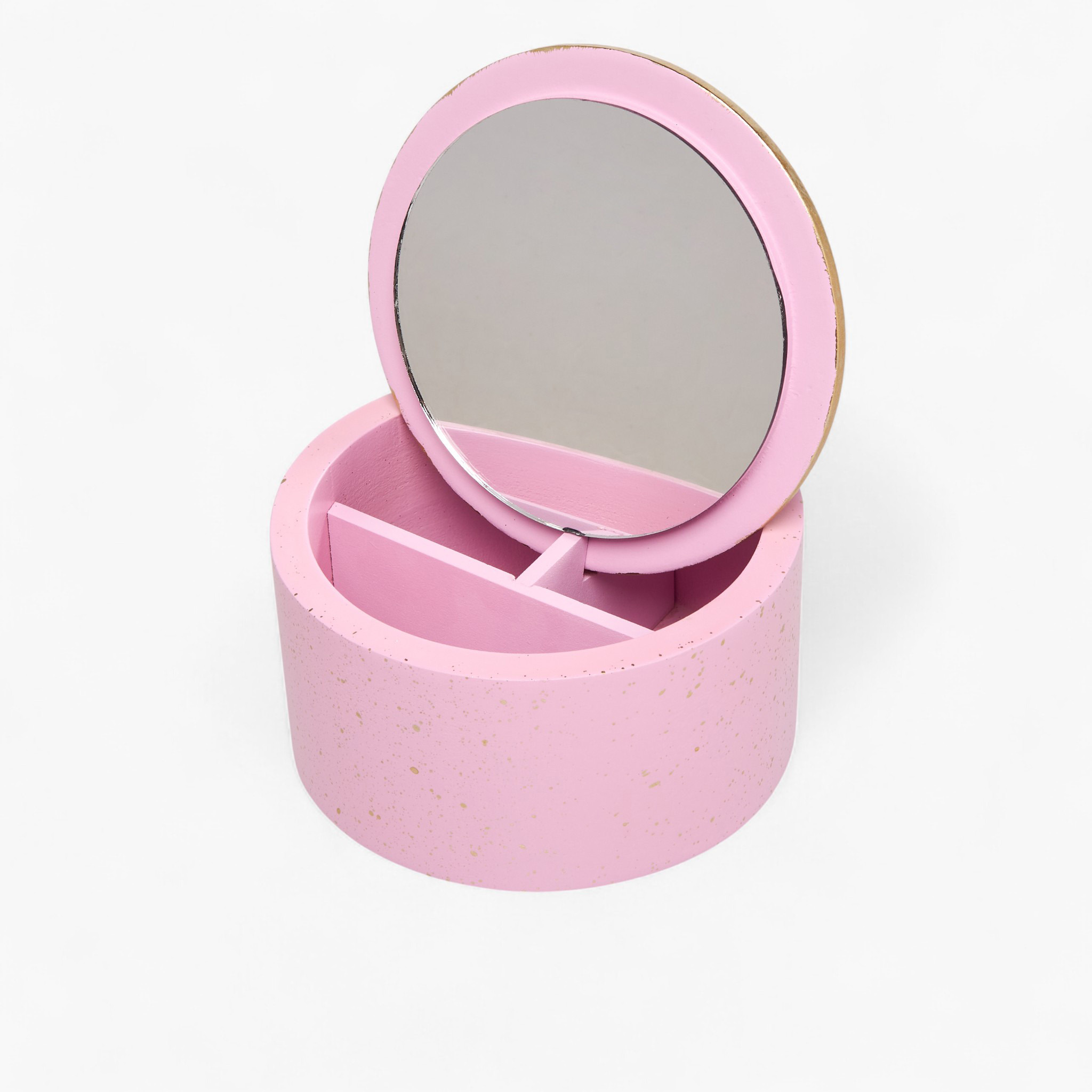 Dancing Fairy 3-Compartment Jewellery Organizer with Glitter Print and Mirror - 13x13x7 cms-women-watchesandjewellery-jewellery-storage-image-3