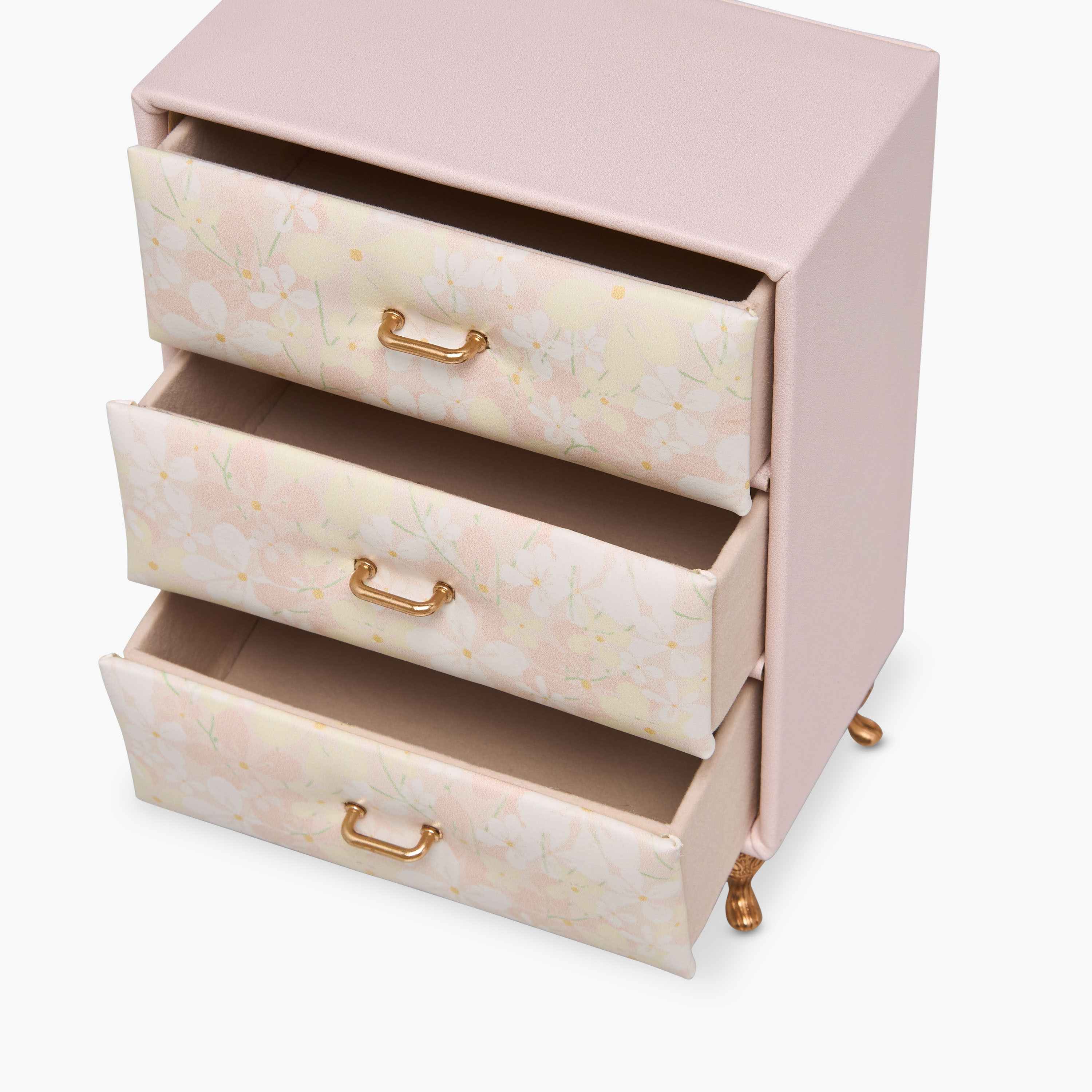 Dancing Fairy 3-Compartment Jewellery Organizer with Floral Print - 14x8x17 cms-women-watchesandjewellery-jewellery-storage-image-3