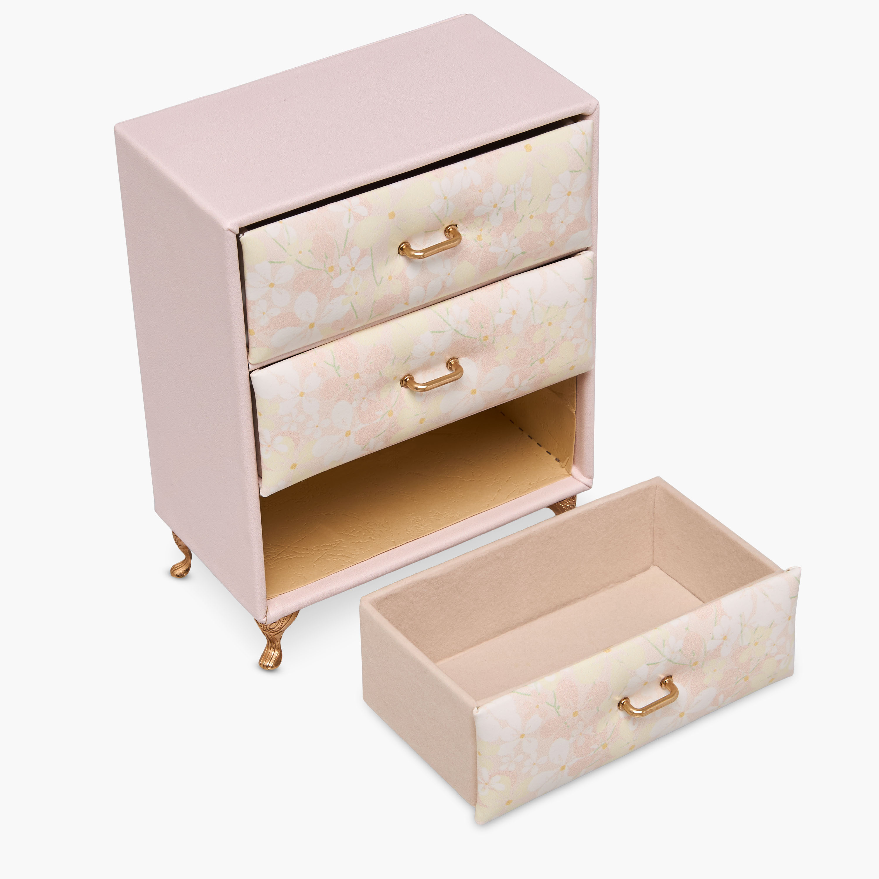 Dancing Fairy 3-Compartment Jewellery Organizer with Floral Print - 14x8x17 cms-women-watchesandjewellery-jewellery-storage-image-4