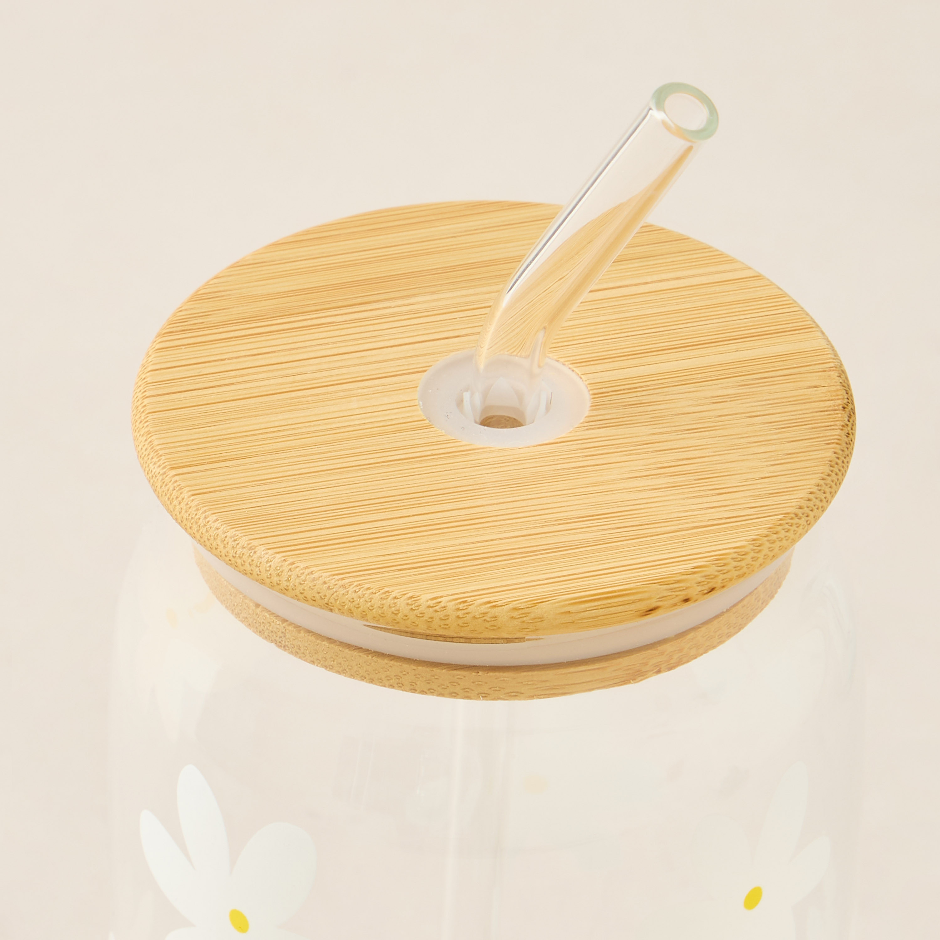 Daisy Print 2-Piece Glass Tumbler with Straw Set-household-dining-glassware-drinkingglasses-image-4