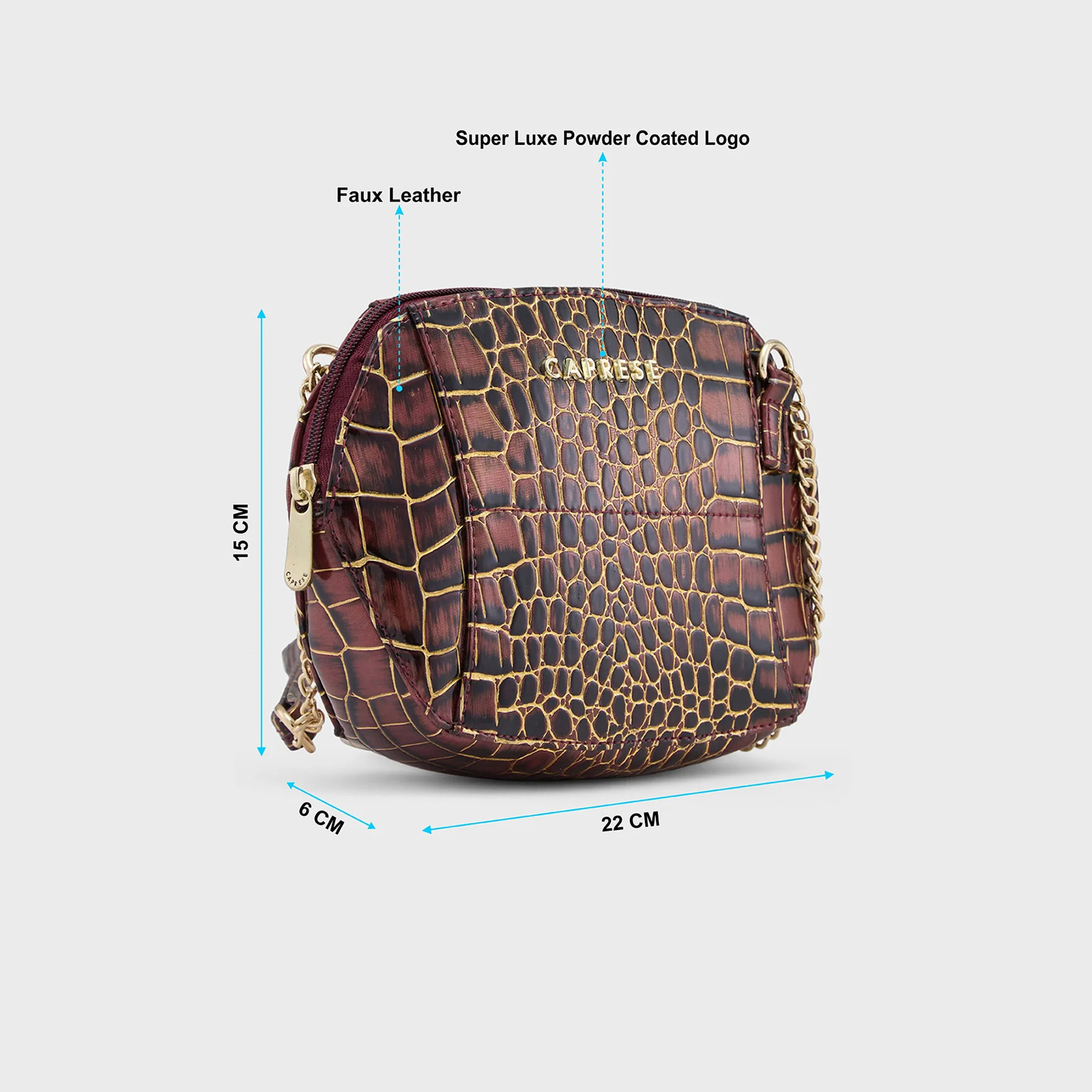 Caprese Animal Print Crossbody Bag with Zipper Closure and Adjustable Strap | 22 x 15 x 6 cm-women-bagsandwallets-handbags-image-3