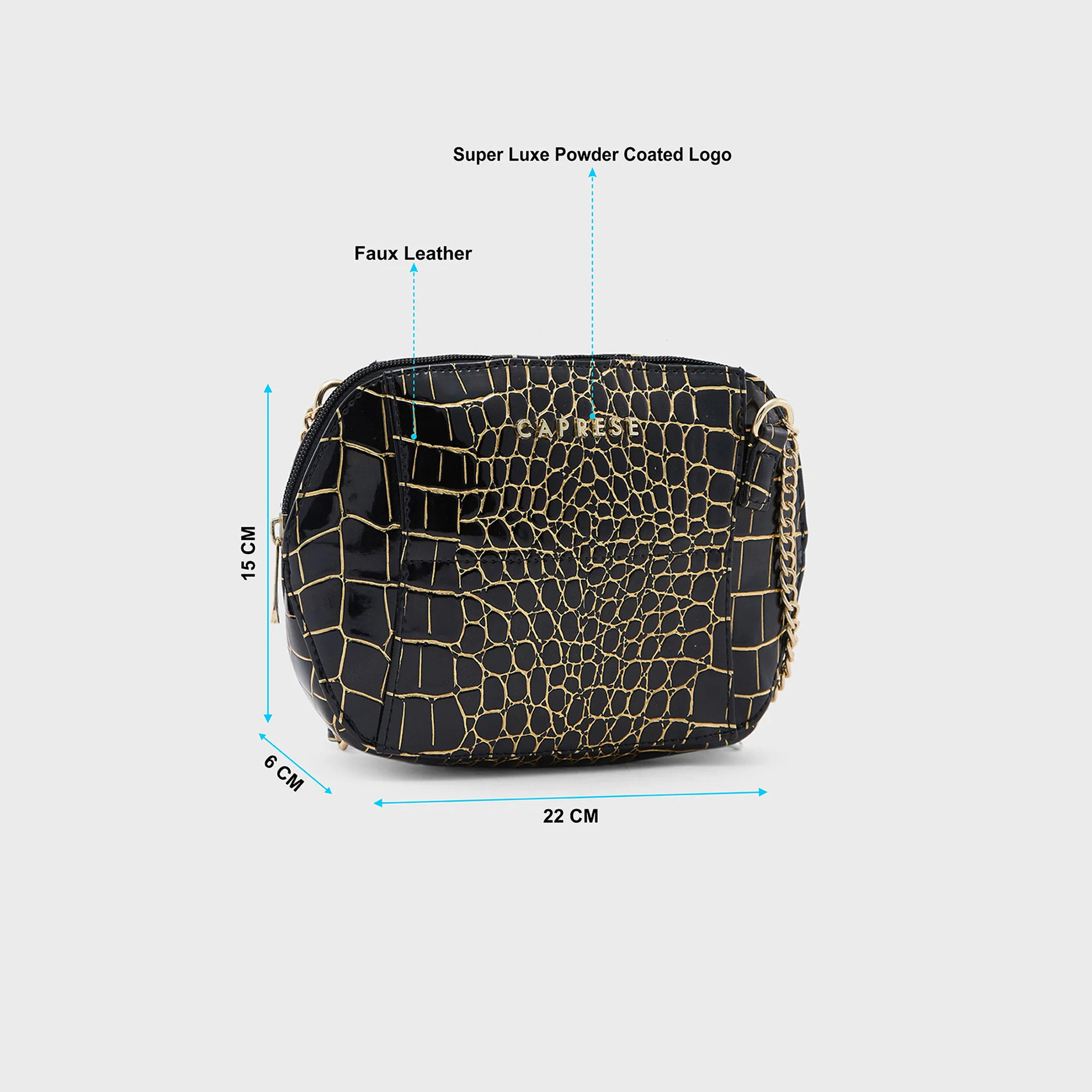 Caprese Animal Print Crossbody Bag with Zipper Closure and Adjustable Strap | 22 x 15 x 6 cm-women-bagsandwallets-handbags-image-4