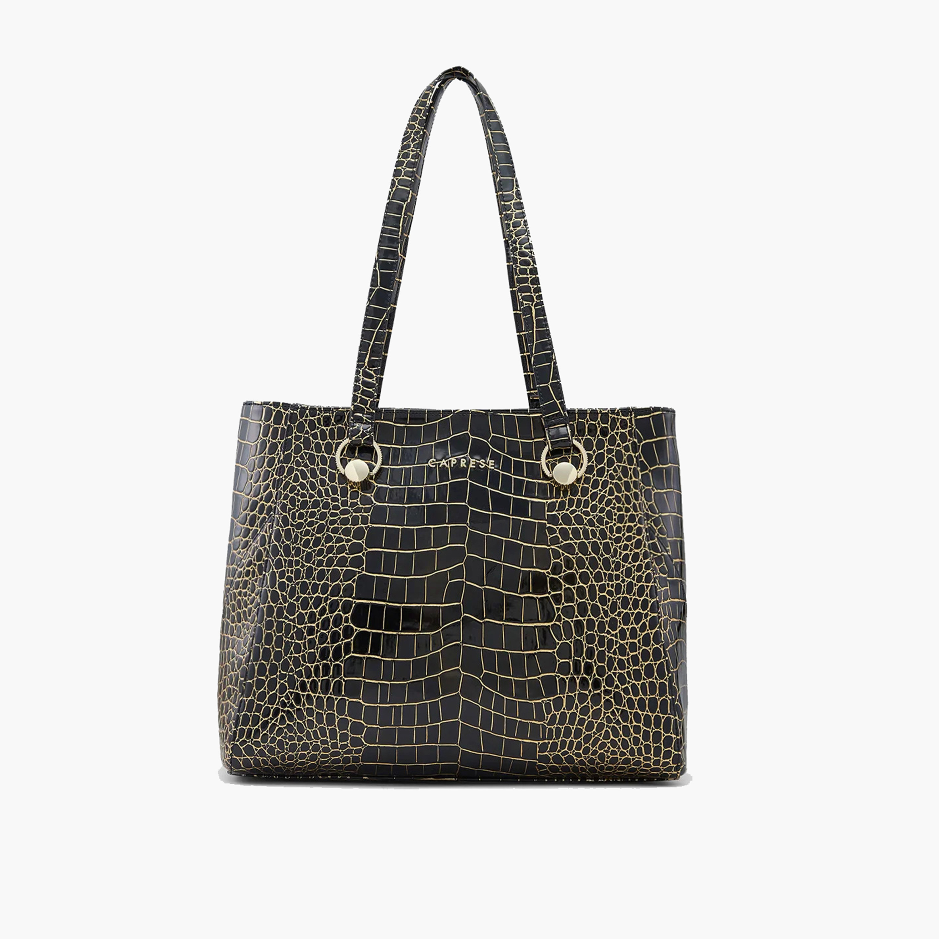حقيبة كروس بطبعة من كابريزي مع إغلاق بسحاب وحزام قابل للتعديل | 31 × 25 × 14 سم-women-bagsandwallets-handbags-image-1