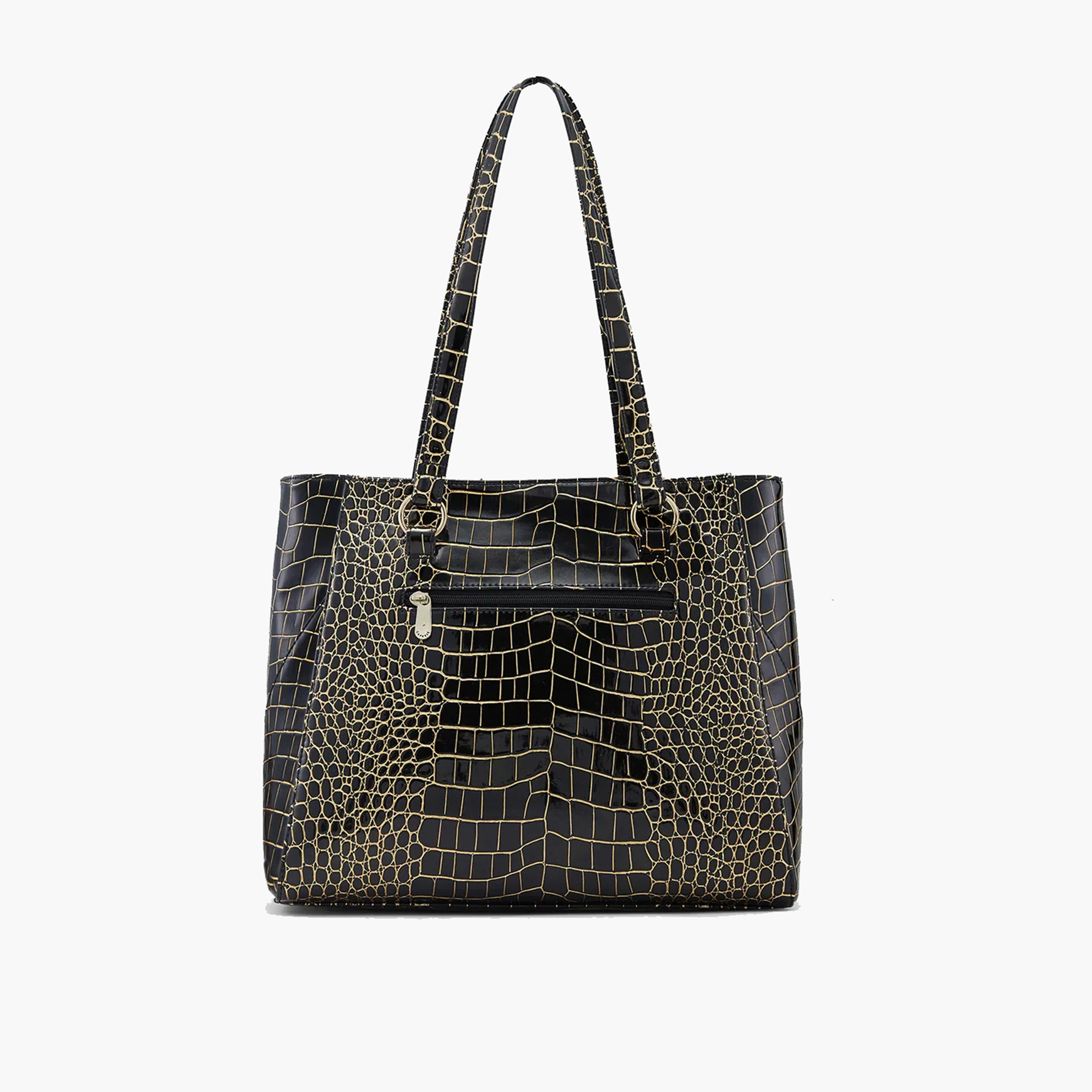 حقيبة كروس بطبعة من كابريزي مع إغلاق بسحاب وحزام قابل للتعديل | 31 × 25 × 14 سم-women-bagsandwallets-handbags-image-4