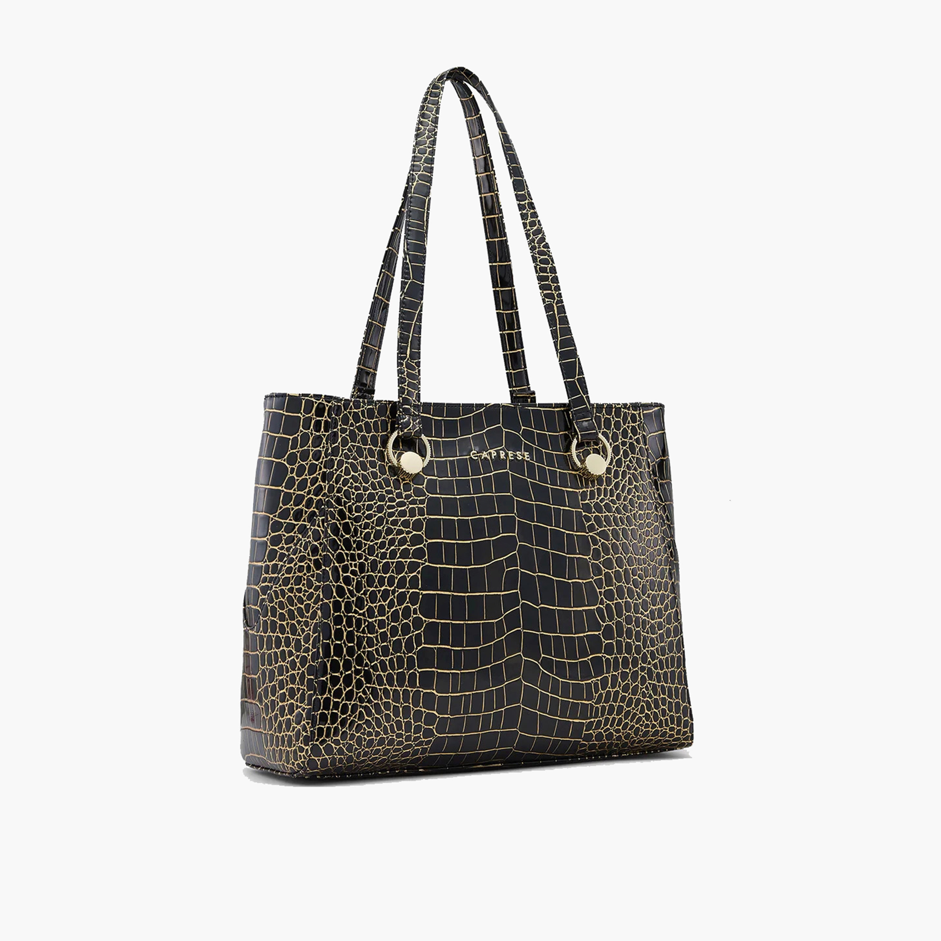 حقيبة كروس بطبعة من كابريزي مع إغلاق بسحاب وحزام قابل للتعديل | 31 × 25 × 14 سم-women-bagsandwallets-handbags-image-5