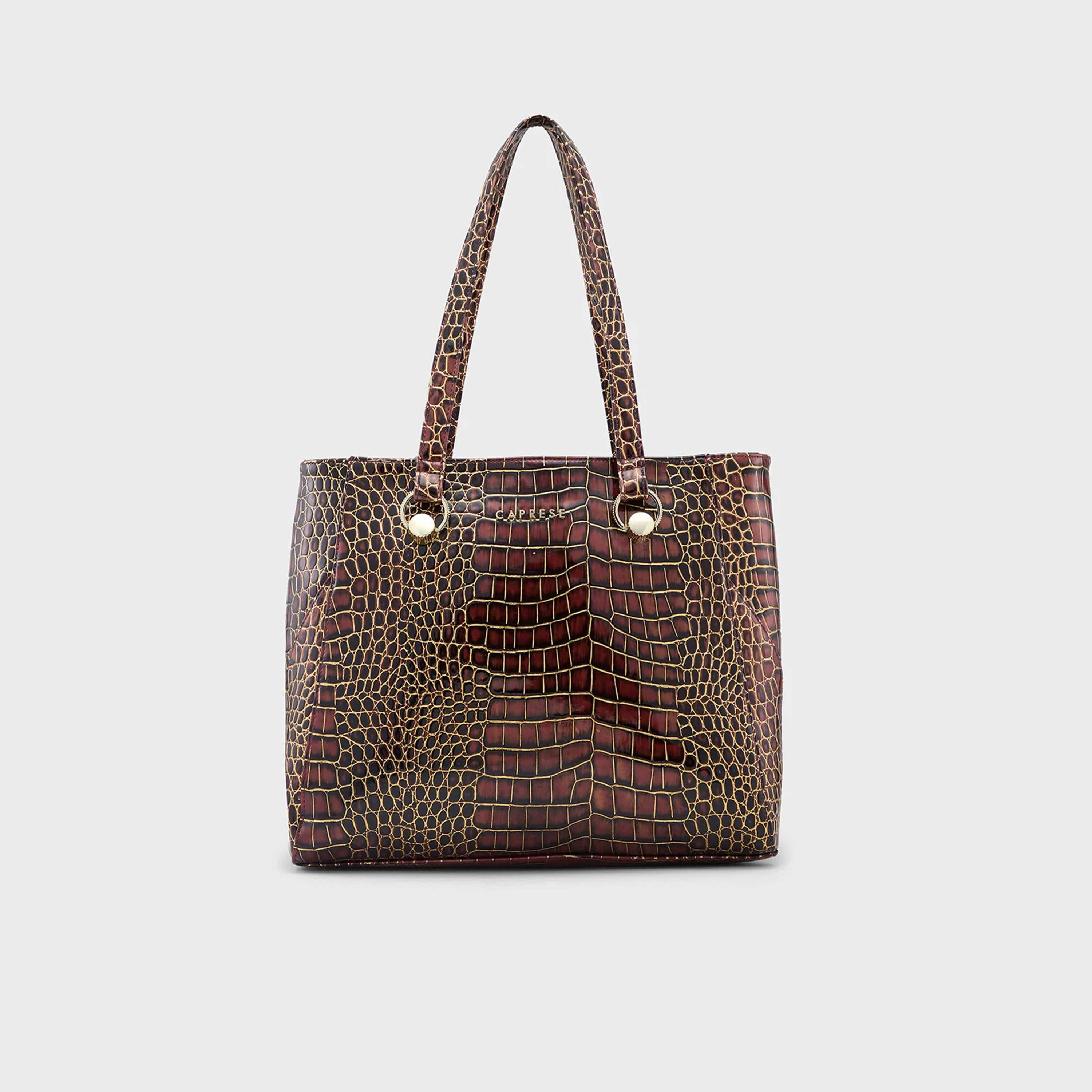 حقيبة كتف بمقبض مزدوج بطبعة من Caprese مع إغلاق بسحاب | 31 × 25 × 14 سم-women-bagsandwallets-handbags-image-1