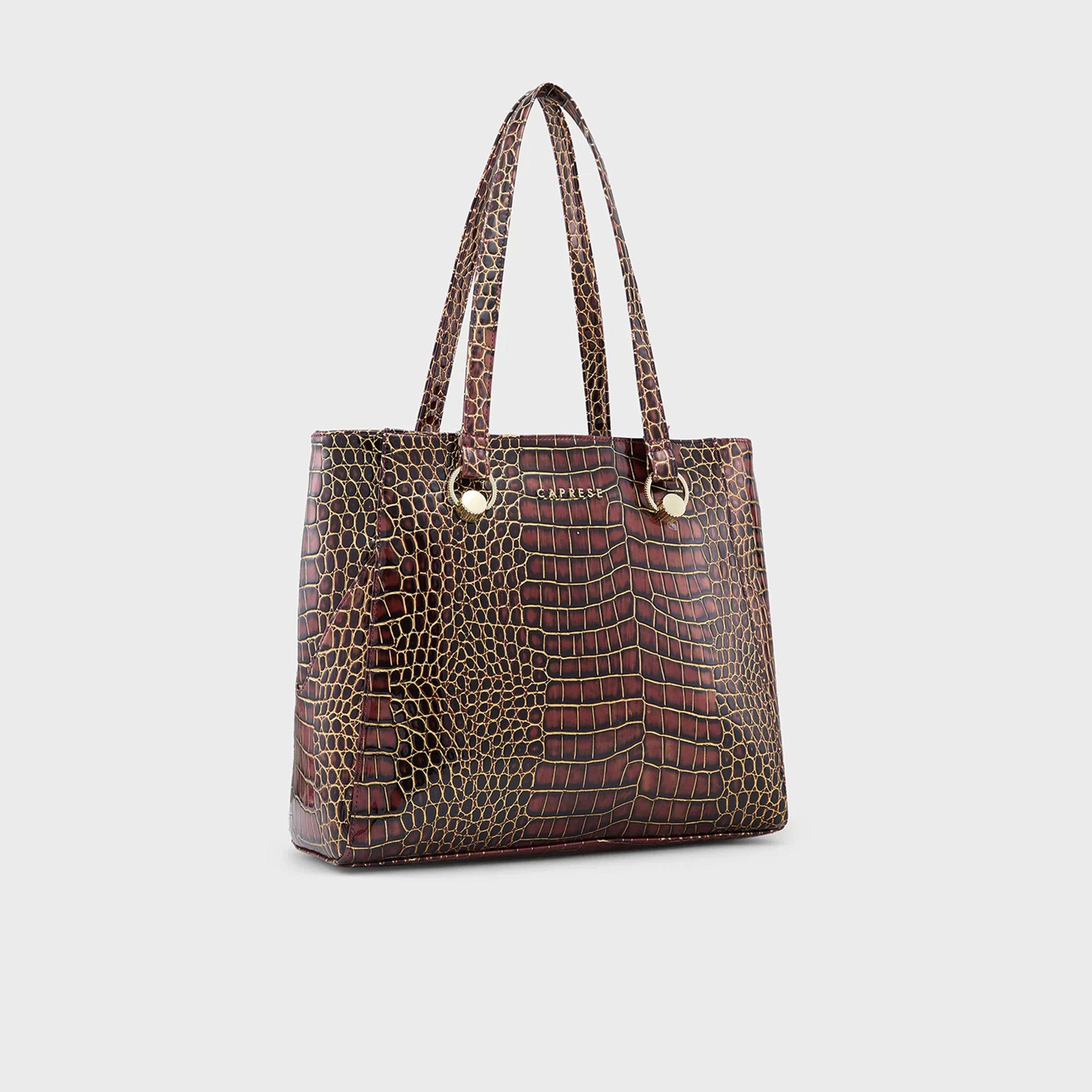حقيبة كتف بمقبض مزدوج بطبعة من Caprese مع إغلاق بسحاب | 31 × 25 × 14 سم-women-bagsandwallets-handbags-image-3