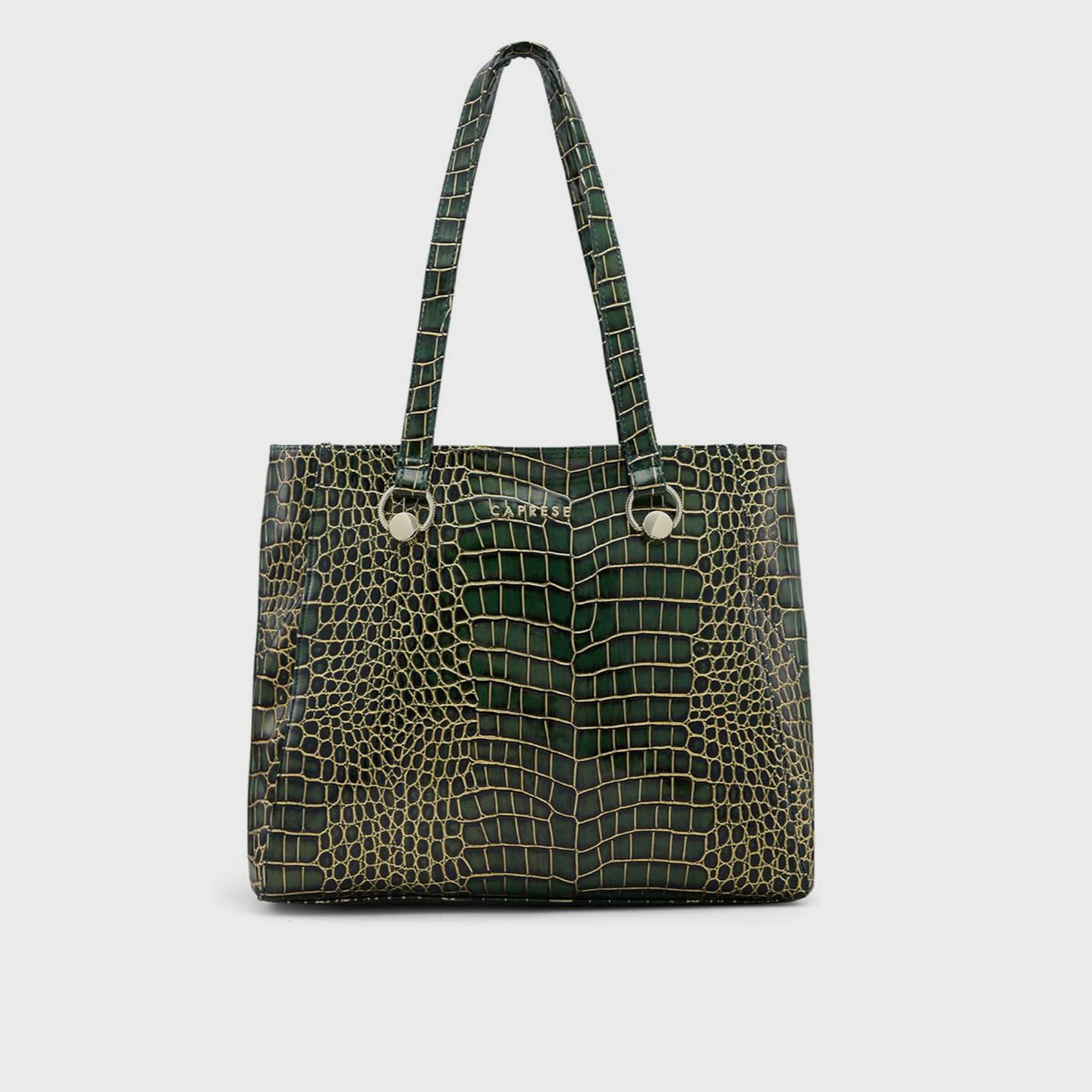 حقيبة كتف بمقبض مزدوج بطبعة من Caprese مع إغلاق بسحاب | 31 × 25 × 14 سم-women-bagsandwallets-handbags-image-1