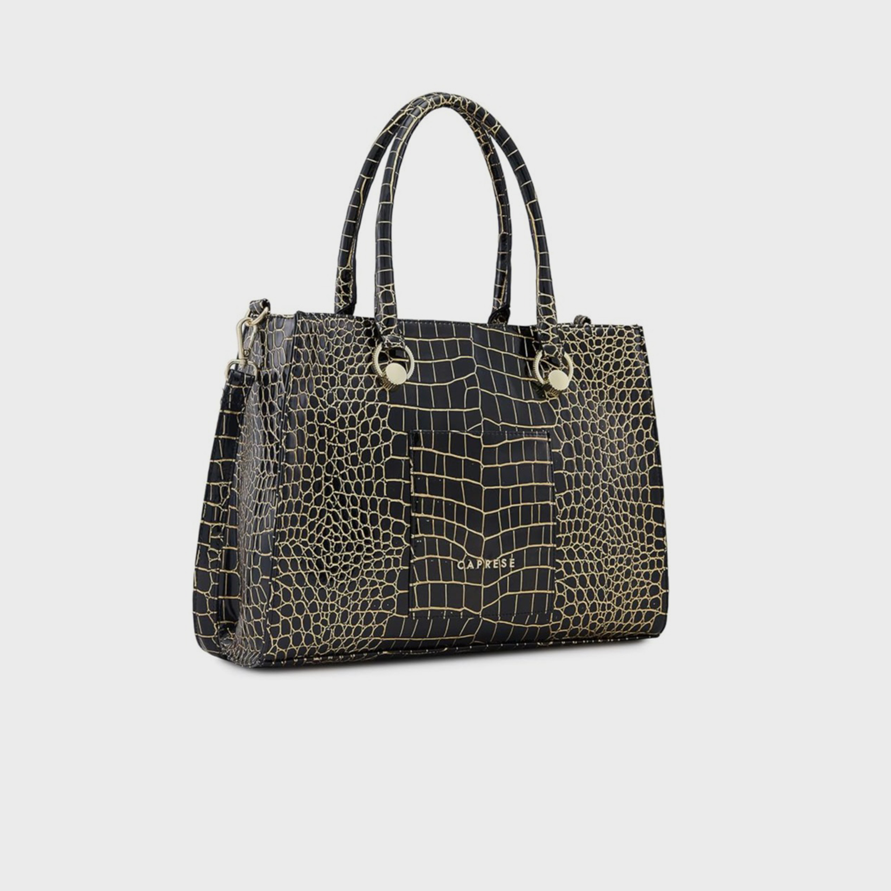 Caprese Animal Print Double-Handle Shoulder Bag with Zipper Closure and Detachable Strap | 47 x 25 x 14 cm-women-bagsandwallets-handbags-image-5