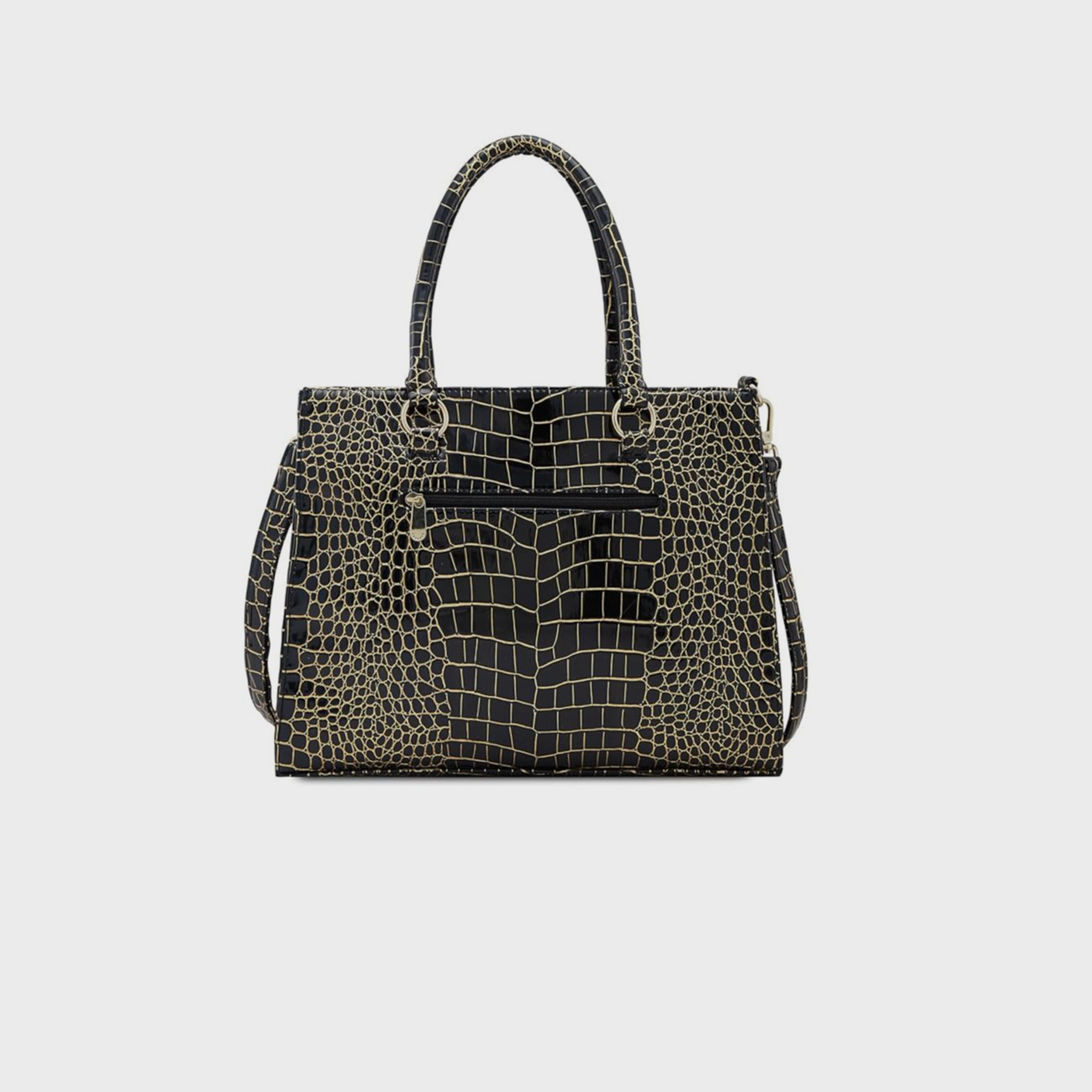 Caprese Animal Print Double-Handle Shoulder Bag with Zipper Closure and Detachable Strap | 47 x 25 x 14 cm-women-bagsandwallets-handbags-image-6