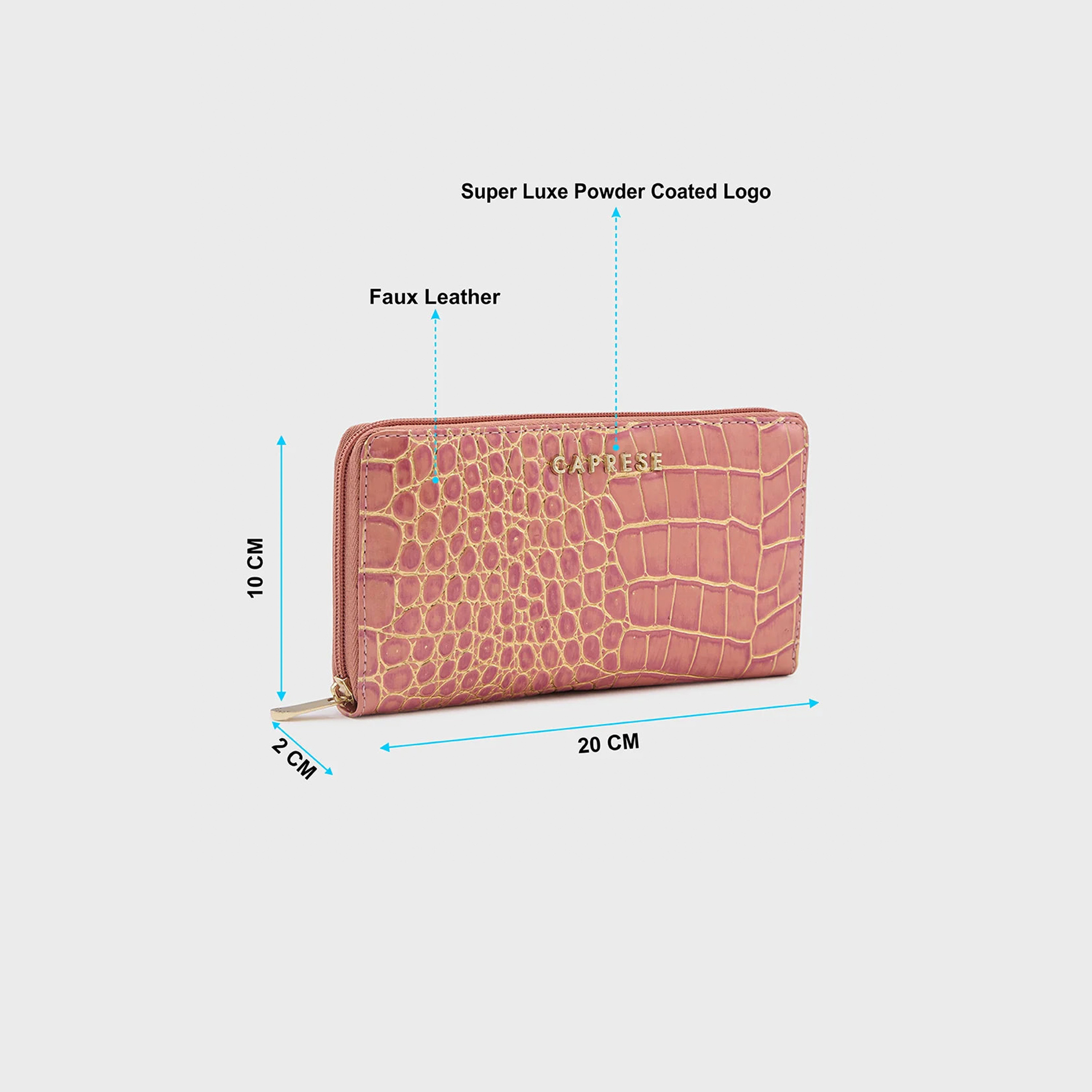 Caprese Animal Print Wallet with Zipper Closure | 20 x 10 x 2 cm-women-bagsandwallets-wallets-image-3