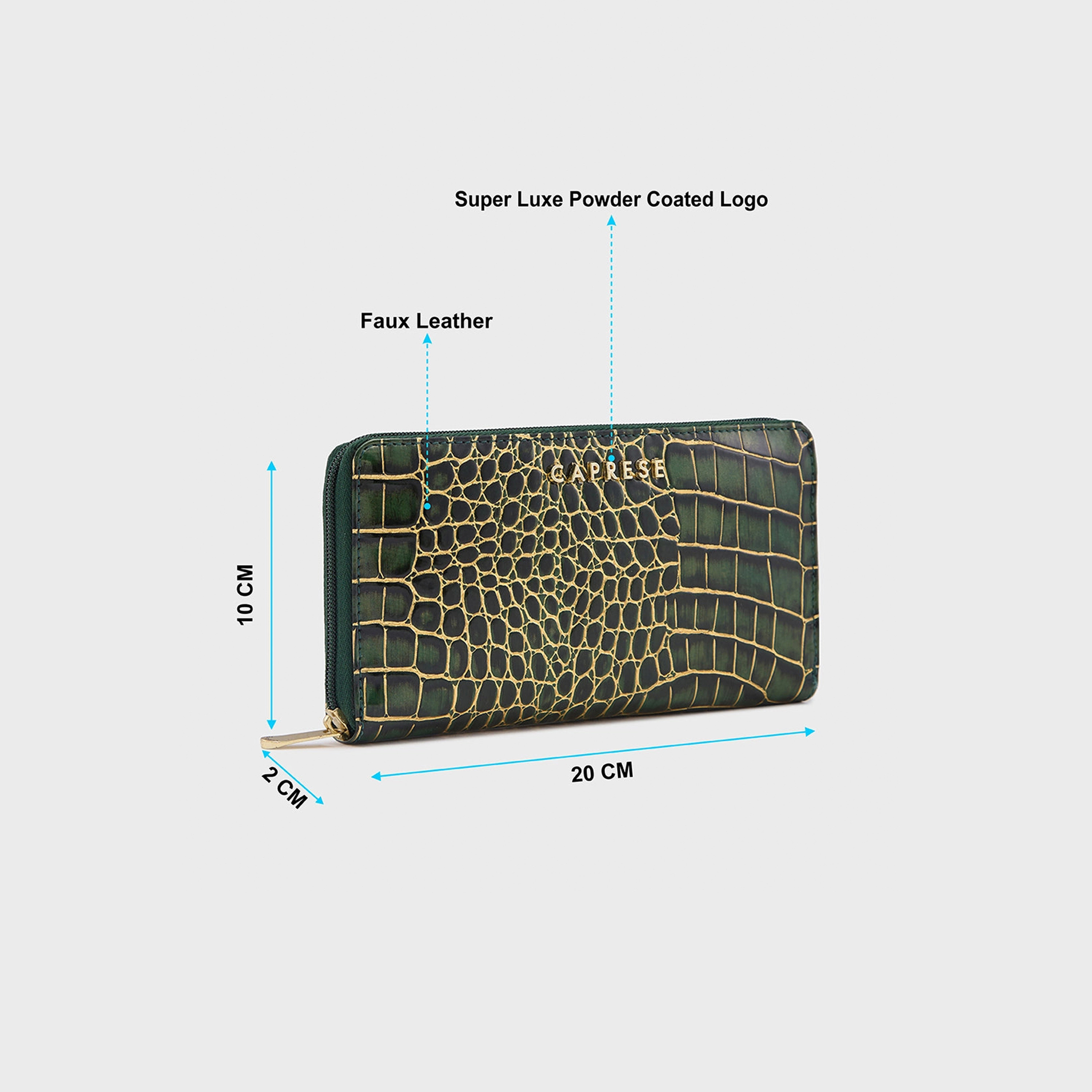 Caprese Animal Print Wallet with Zipper Closure | 20 x 10 x 2 cm-women-bagsandwallets-wallets-image-3