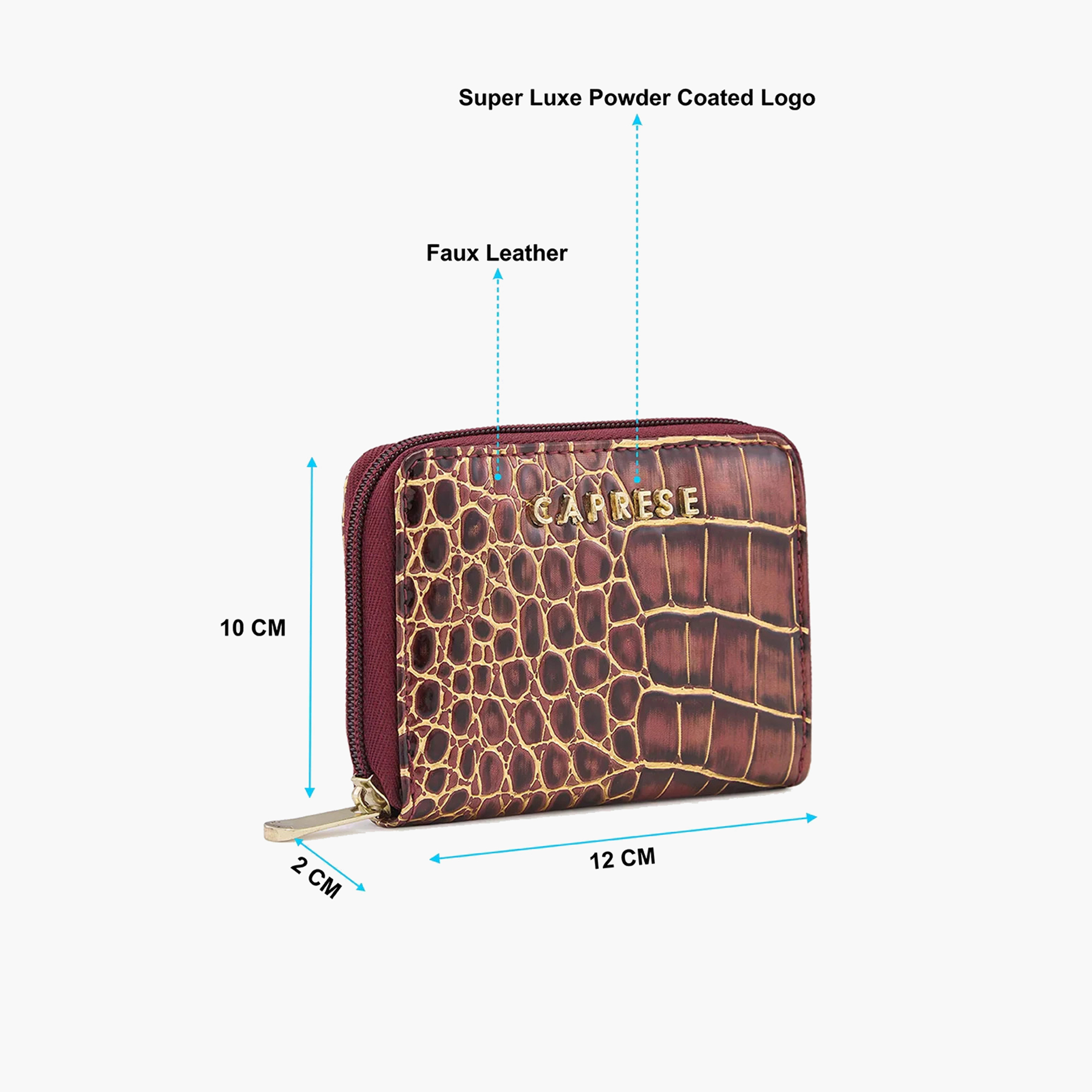 Caprese محفظة بطبعة مع إغلاق بسحاب | 12 × 3 × 9 سم-women-bagsandwallets-wallets-image-4