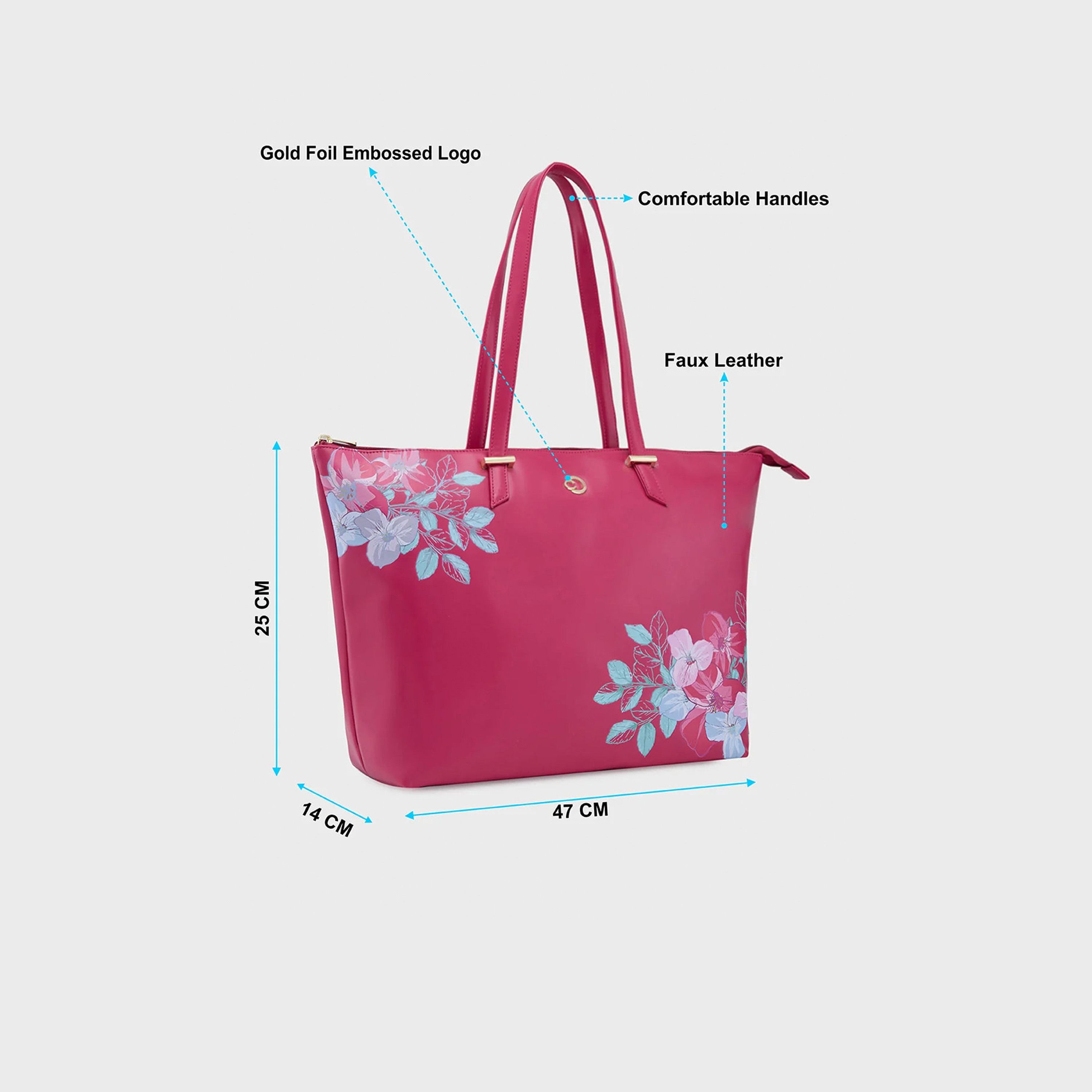حقيبة حمل بمقبض مزدوج مطبوعة من Caprese مع إغلاق بسحاب | 47 × 25 × 14 سم-women-bagsandwallets-handbags-image-4