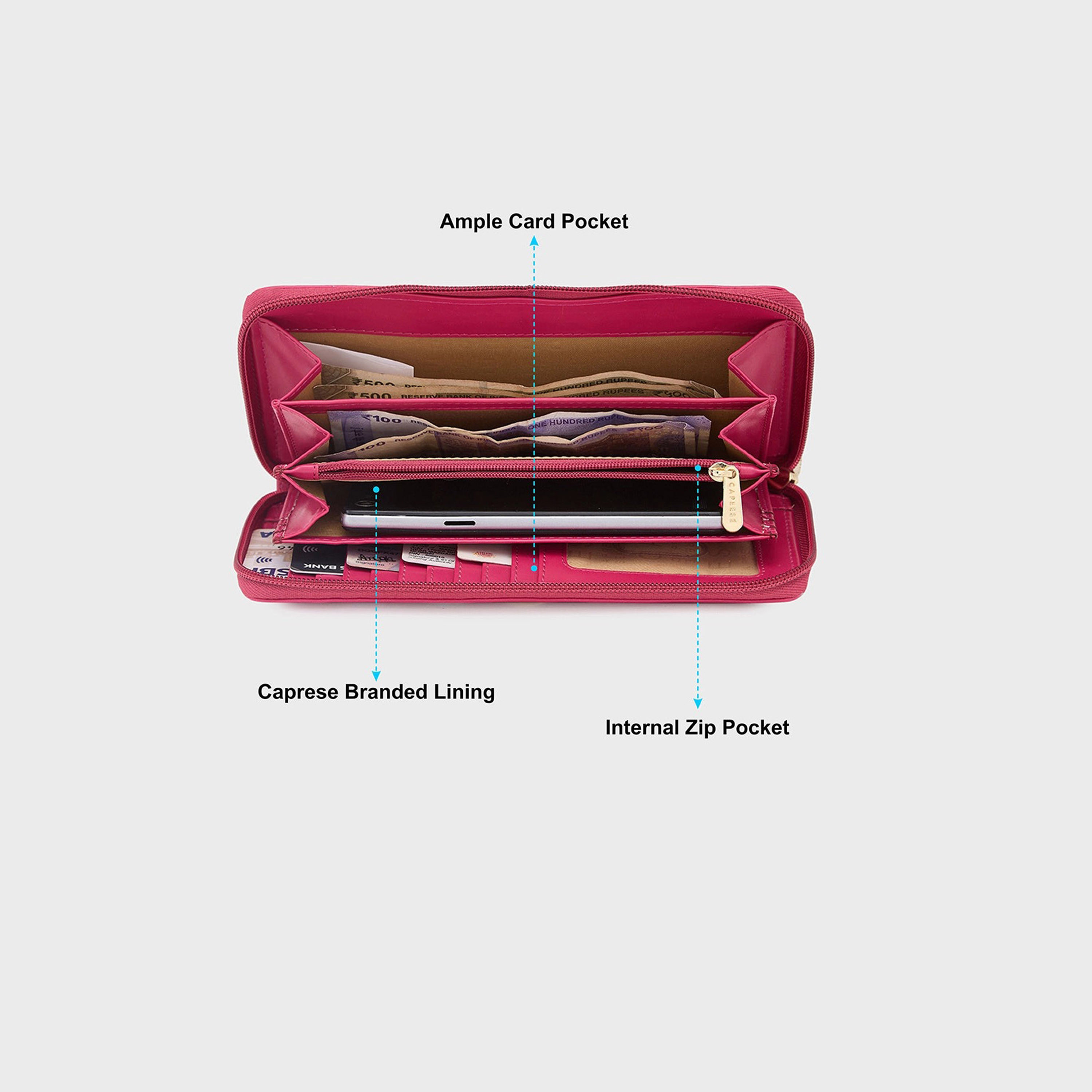 محفظة كابريزي مطبوعة بسحاب للإغلاق | 12 × 10 × 2 سم-women-bagsandwallets-wallets-image-2