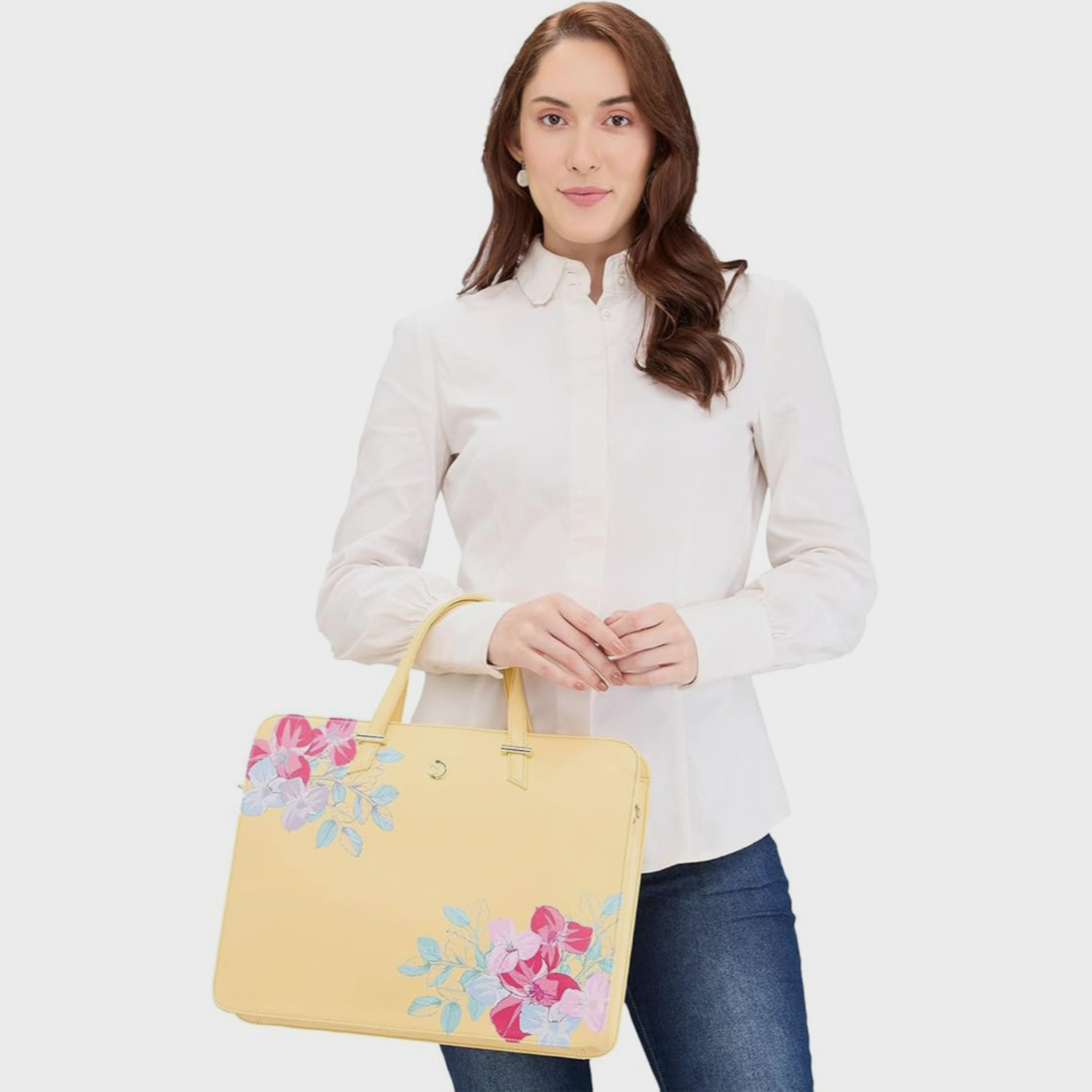 Caprese Printed Double-Handle Laptop Bag with Zipper Closure and Detachable Strap | 51 x 34 x 17 cm-women-bagsandwallets-handbags-image-3
