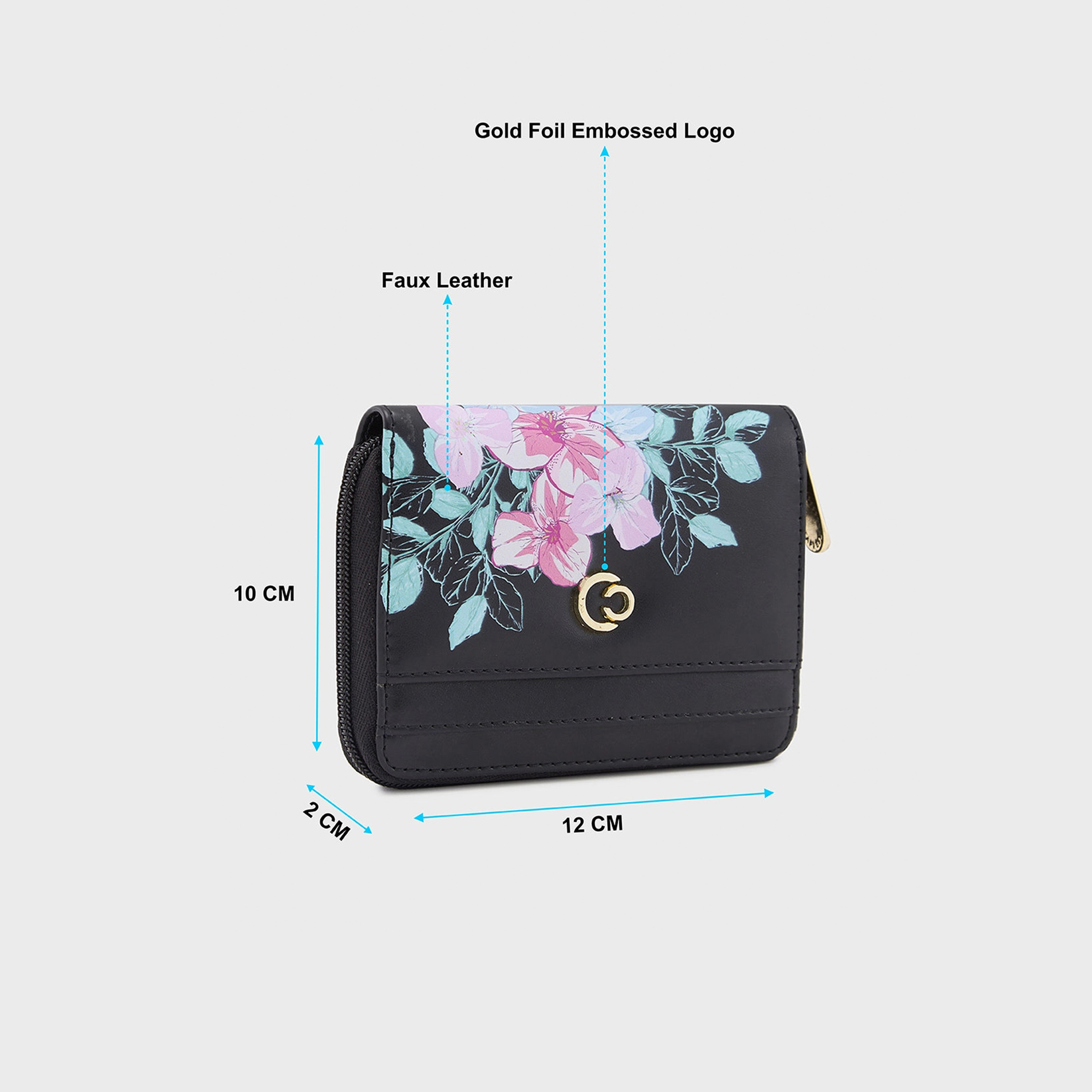 Caprese Printed Wallet with Zipper Closure | 12 x 10 x 2 cm-women-bagsandwallets-wallets-image-3