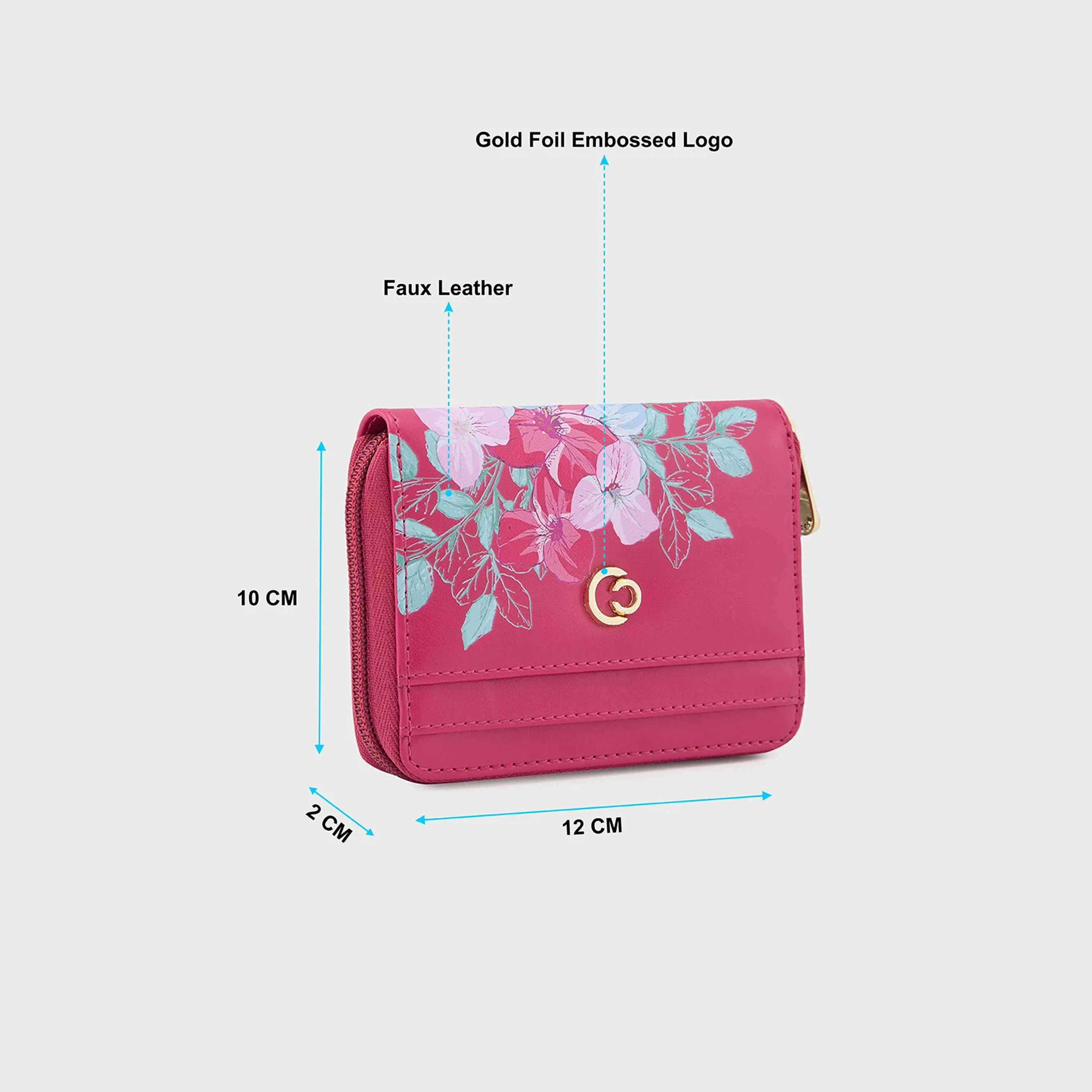 Caprese Printed Wallet with Zipper Closure | 12 x 10 x 2 cm-women-bagsandwallets-wallets-image-4
